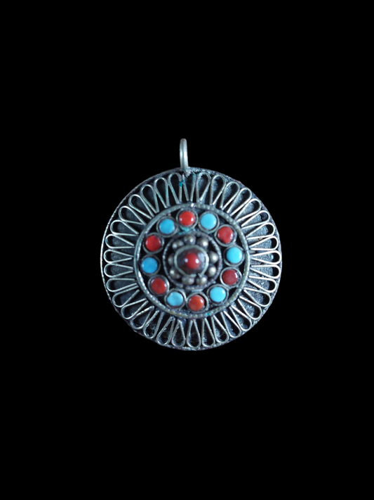 Vintage Tibetan silver pendant