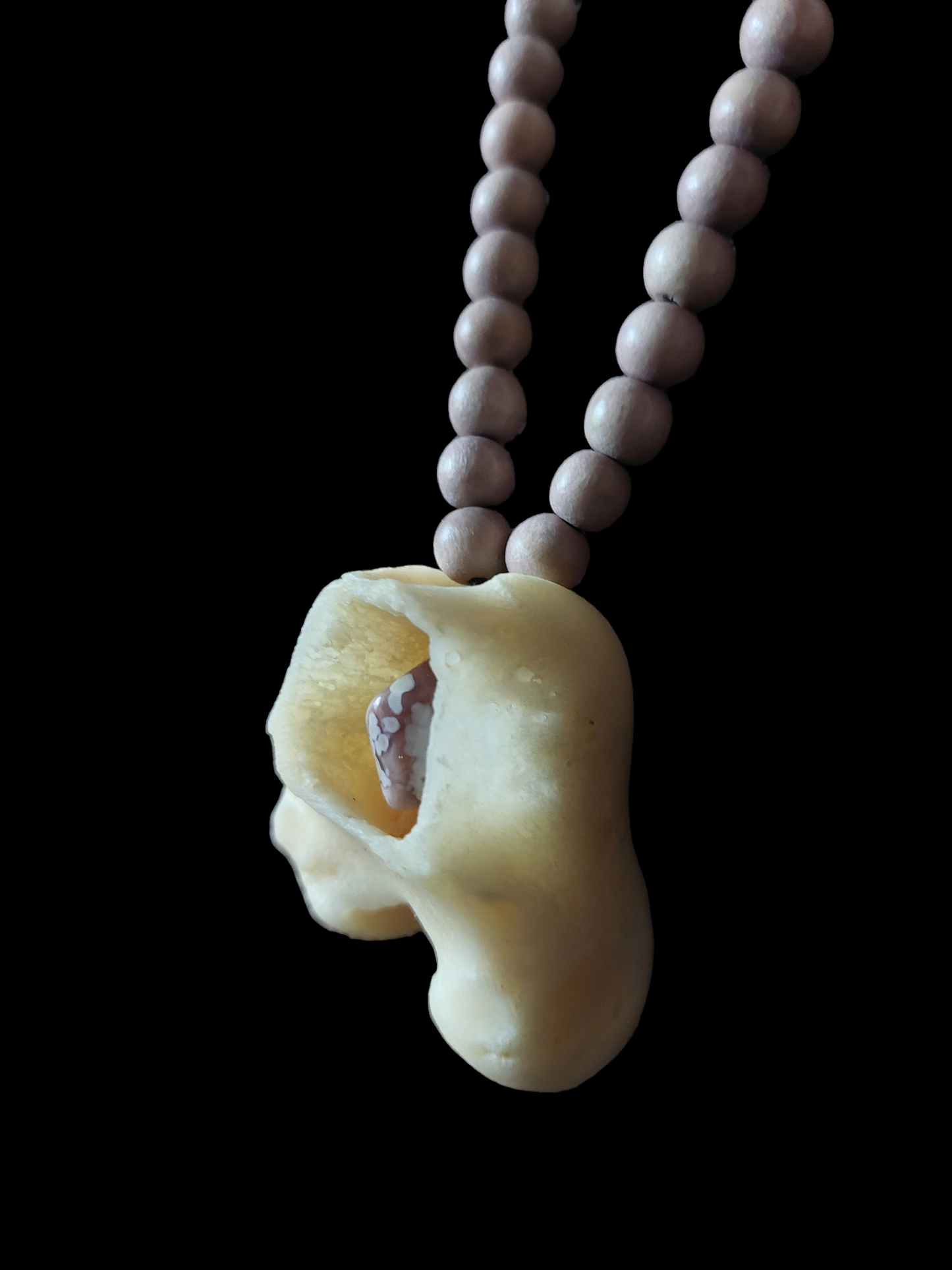 Red deer bone and botswana agate amulet necklace