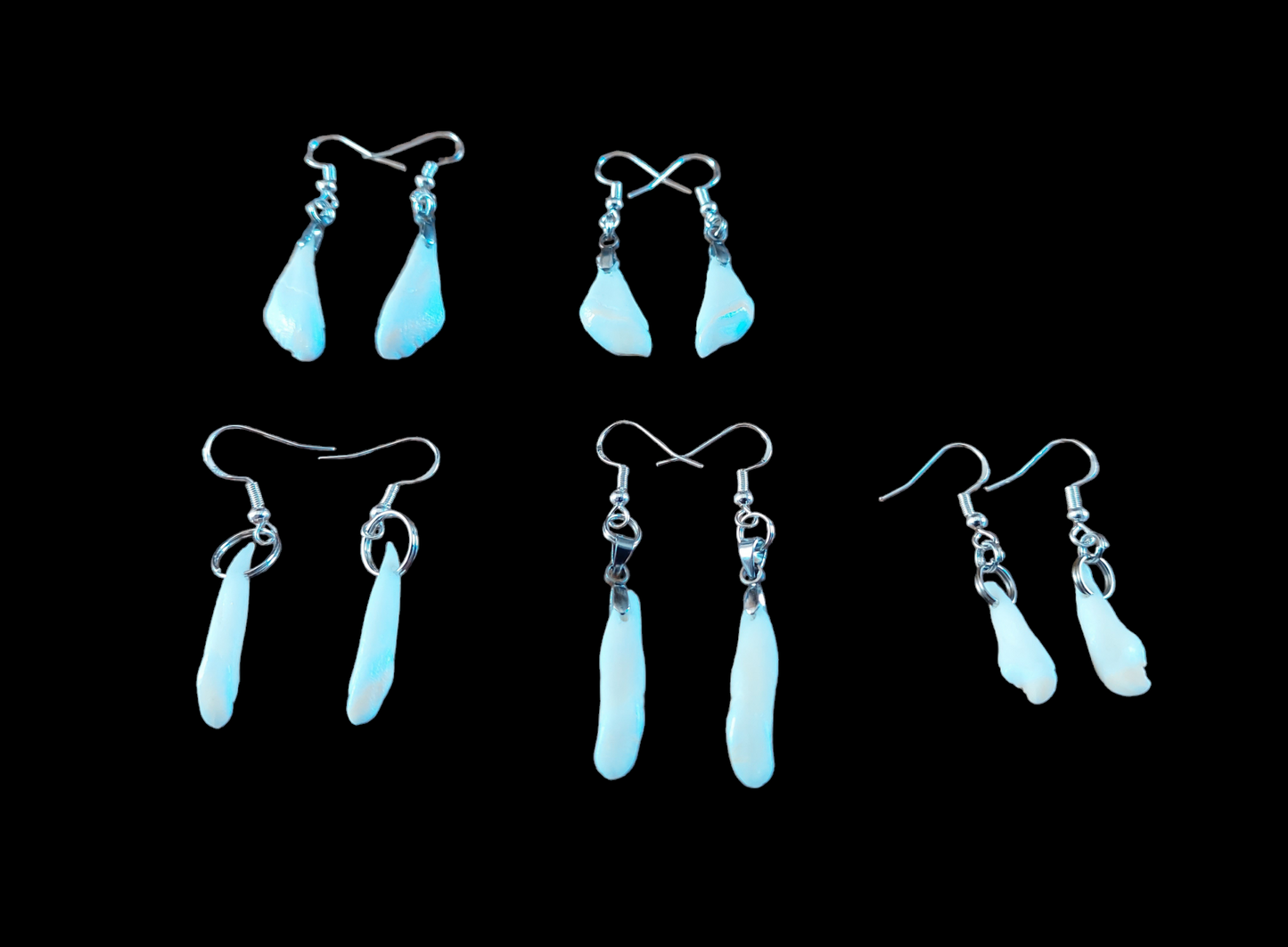 Roe deer teeth amulet earrings