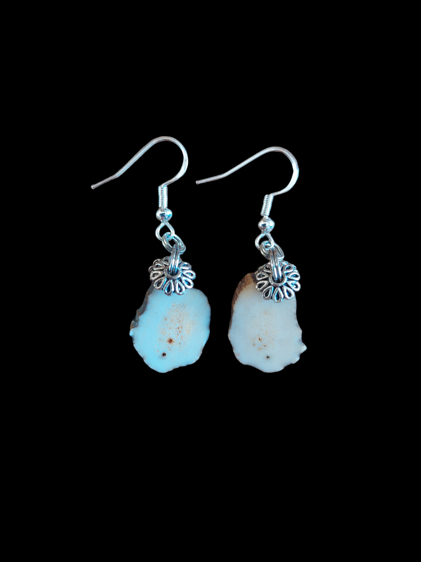 Roe deer antler amulet earrings