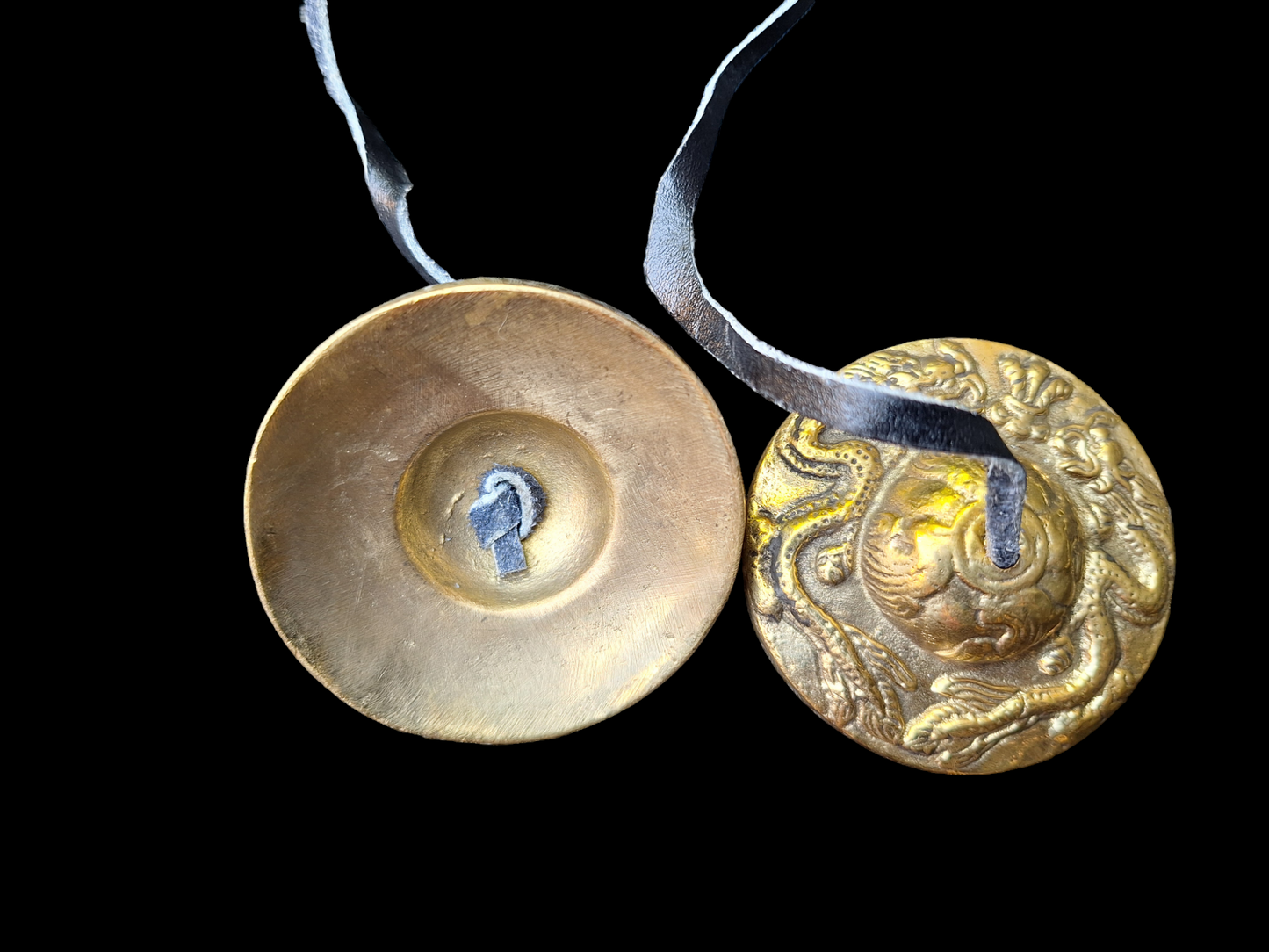 Tingsha bells double dragon, brass color