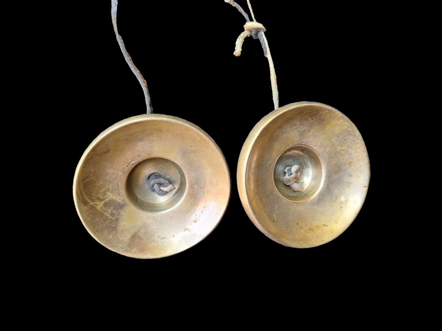 Vintage tingsha bells with buddhist symbols
