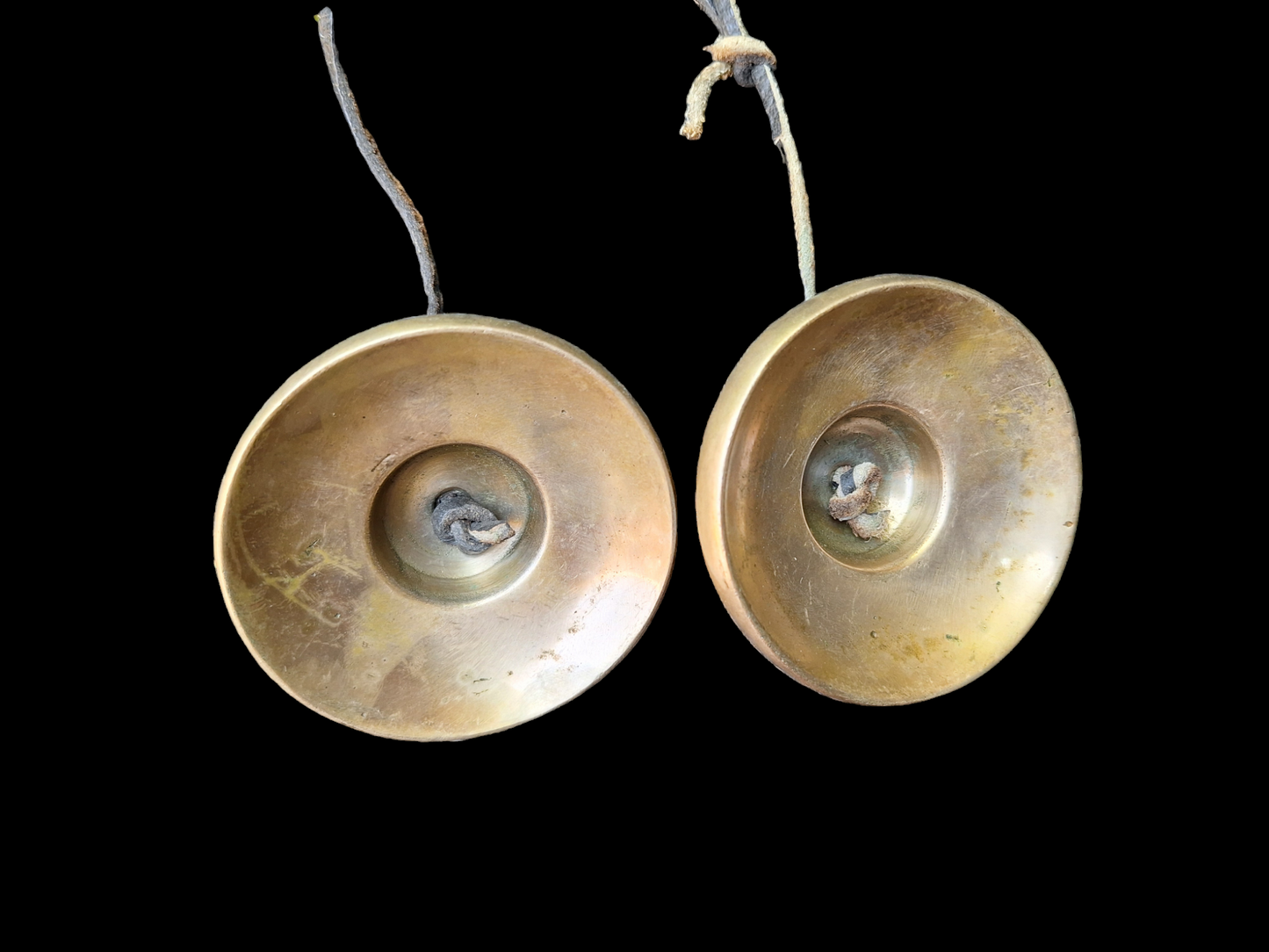Vintage tingsha bells with buddhist symbols