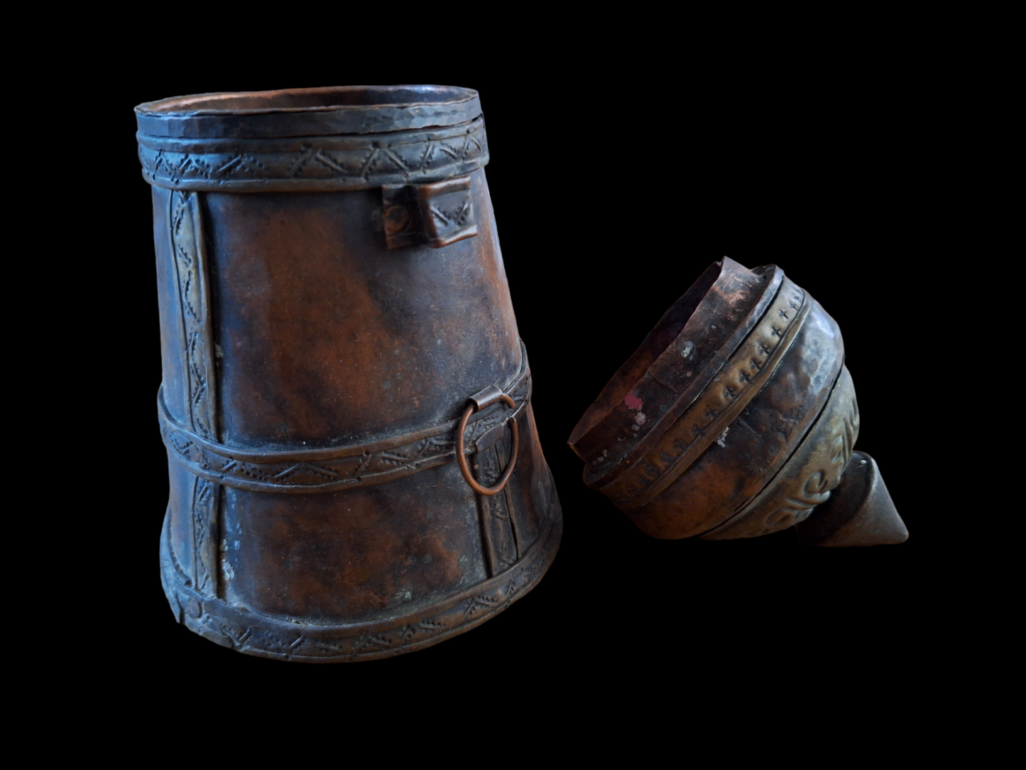Vintage Tibetan water or offering vessel