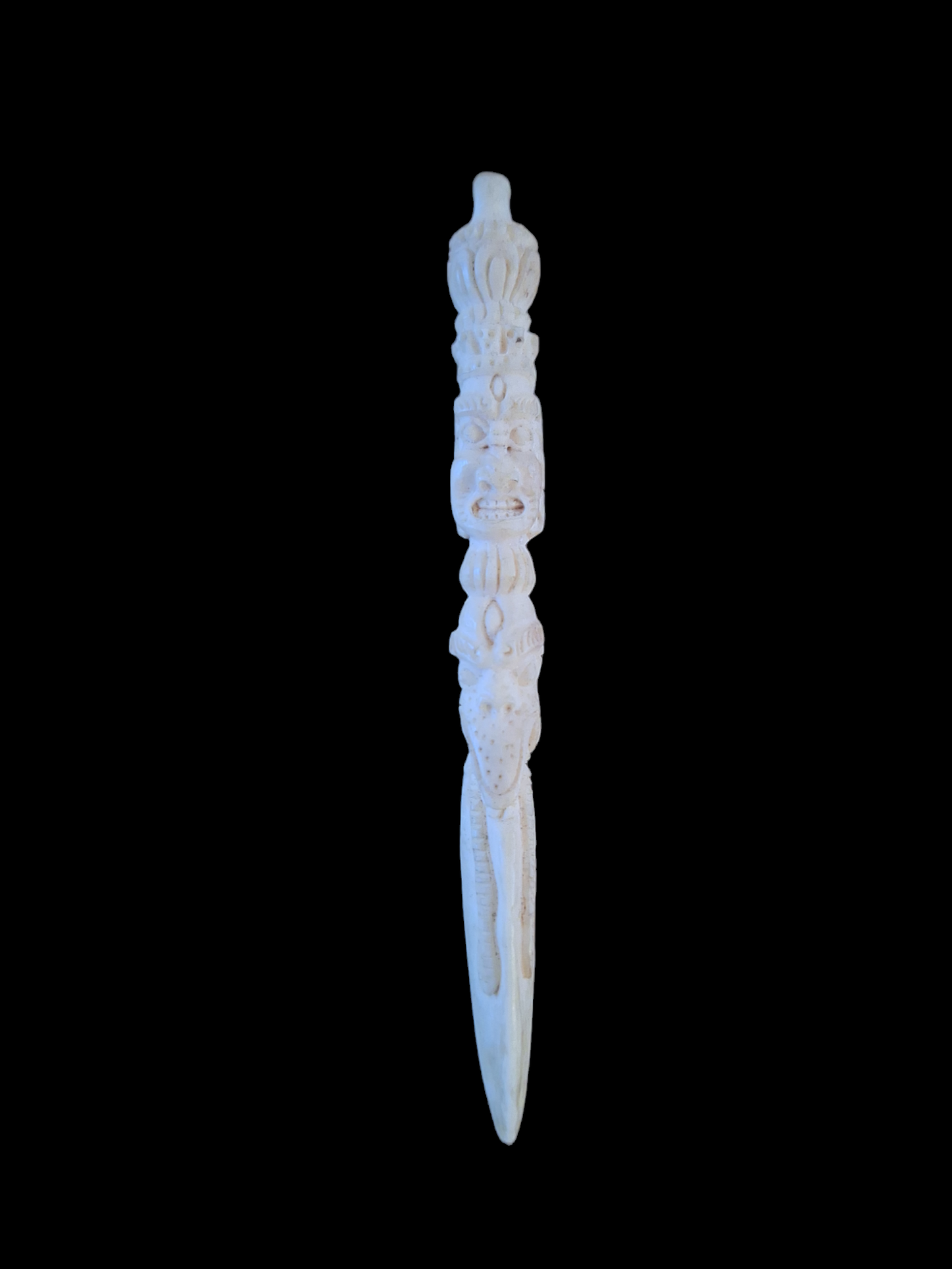 Vintage bone carved phurba pendant #1