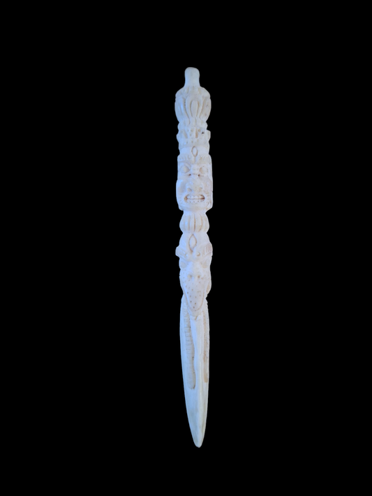 Vintage bone carved phurba pendant #1