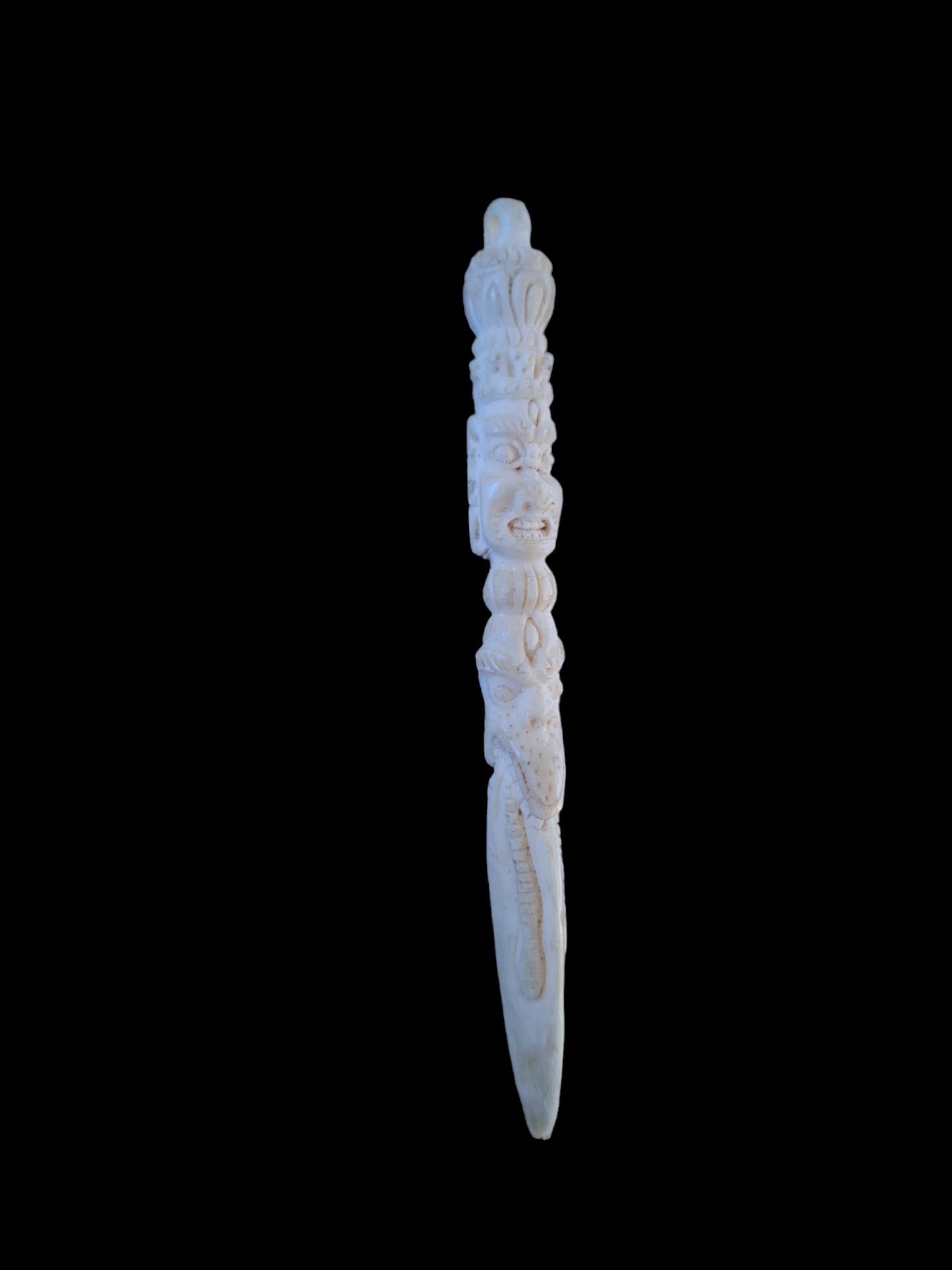 Vintage bone carved phurba pendant #1