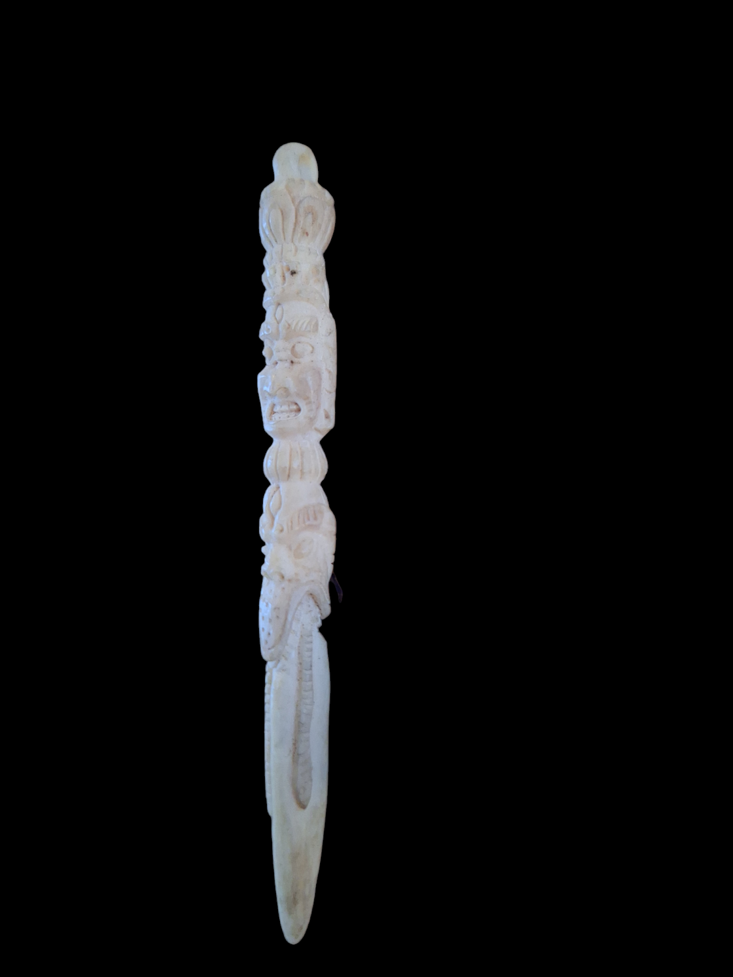 Vintage bone carved phurba pendant #1