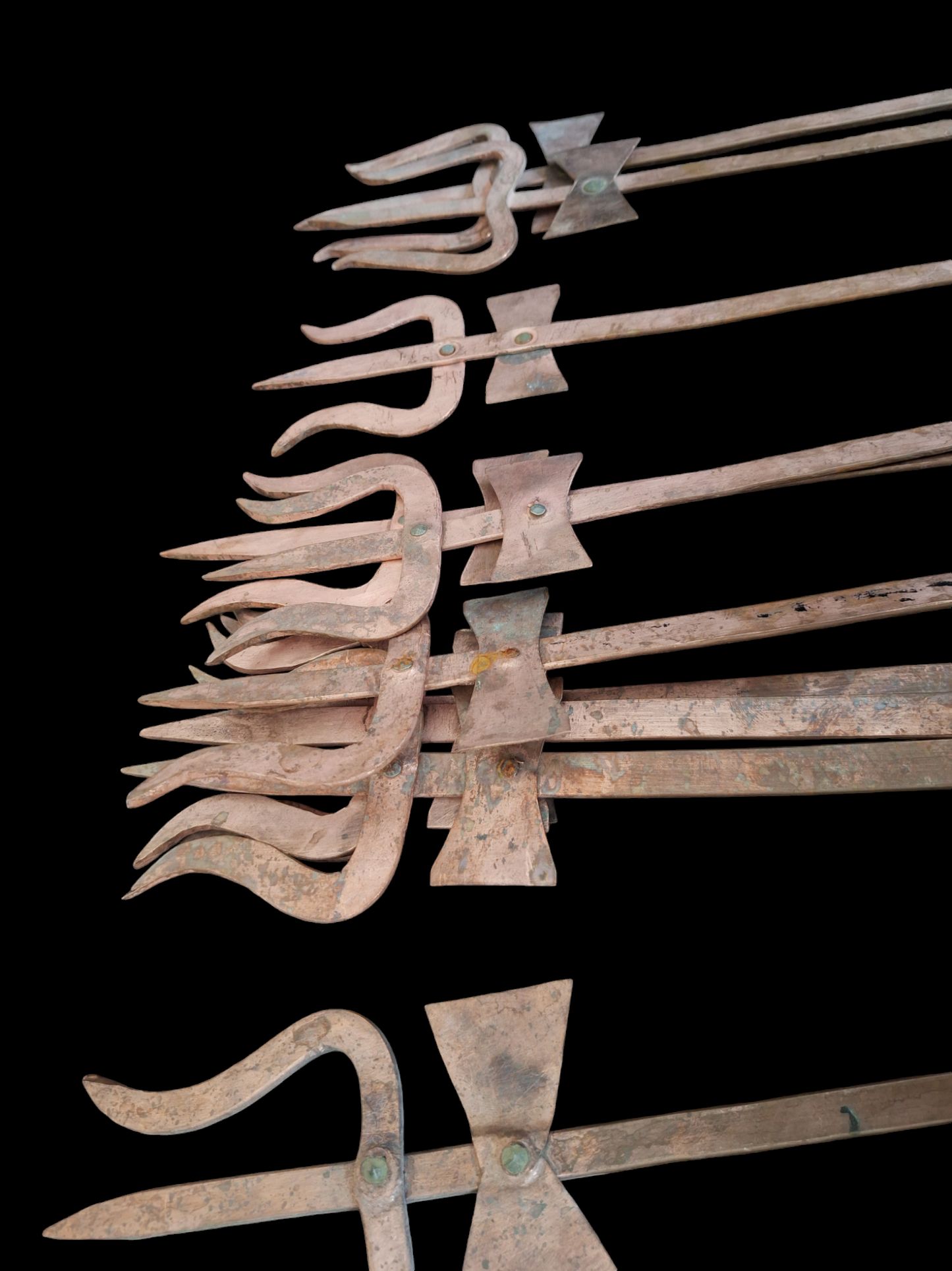 Red copper Nepalese tridents, medium size