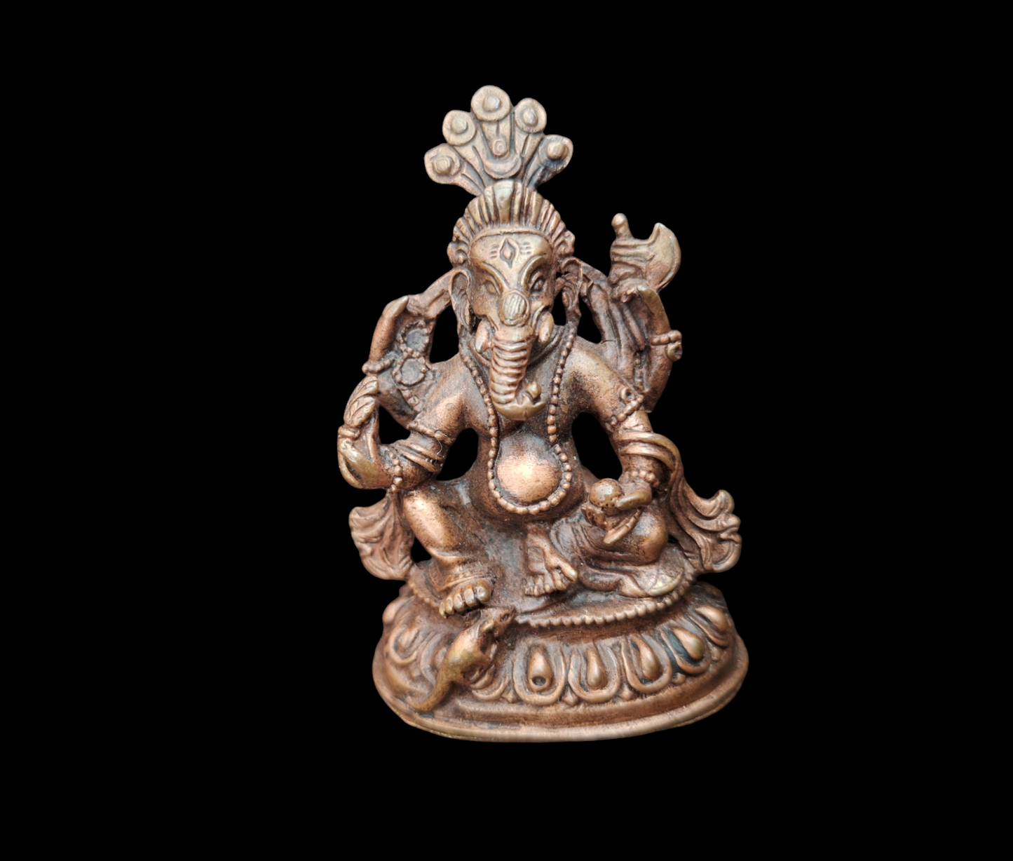 Red copper Ganesha figurine