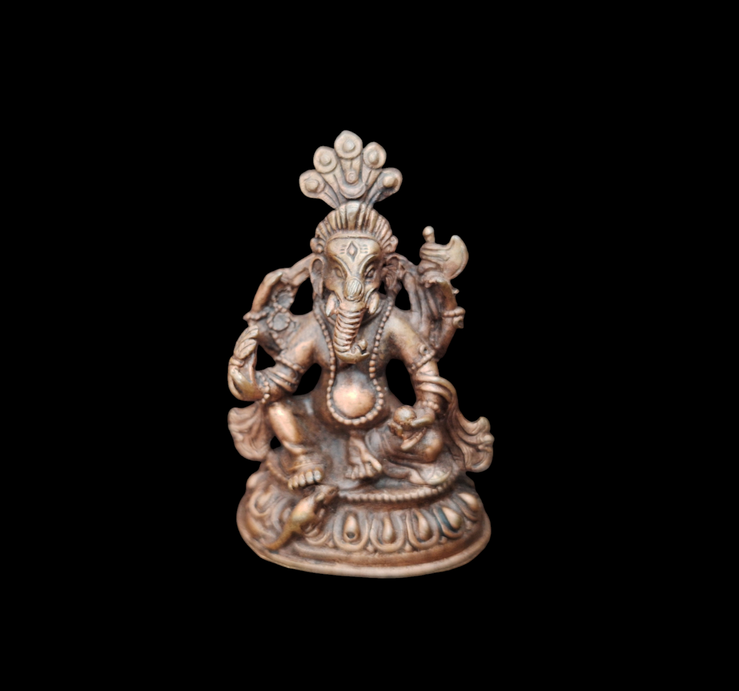 Red copper Ganesha figurine