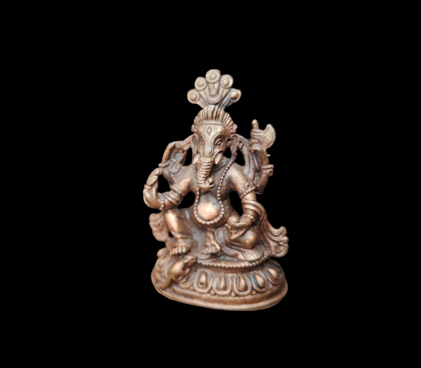 Red copper Ganesha figurine