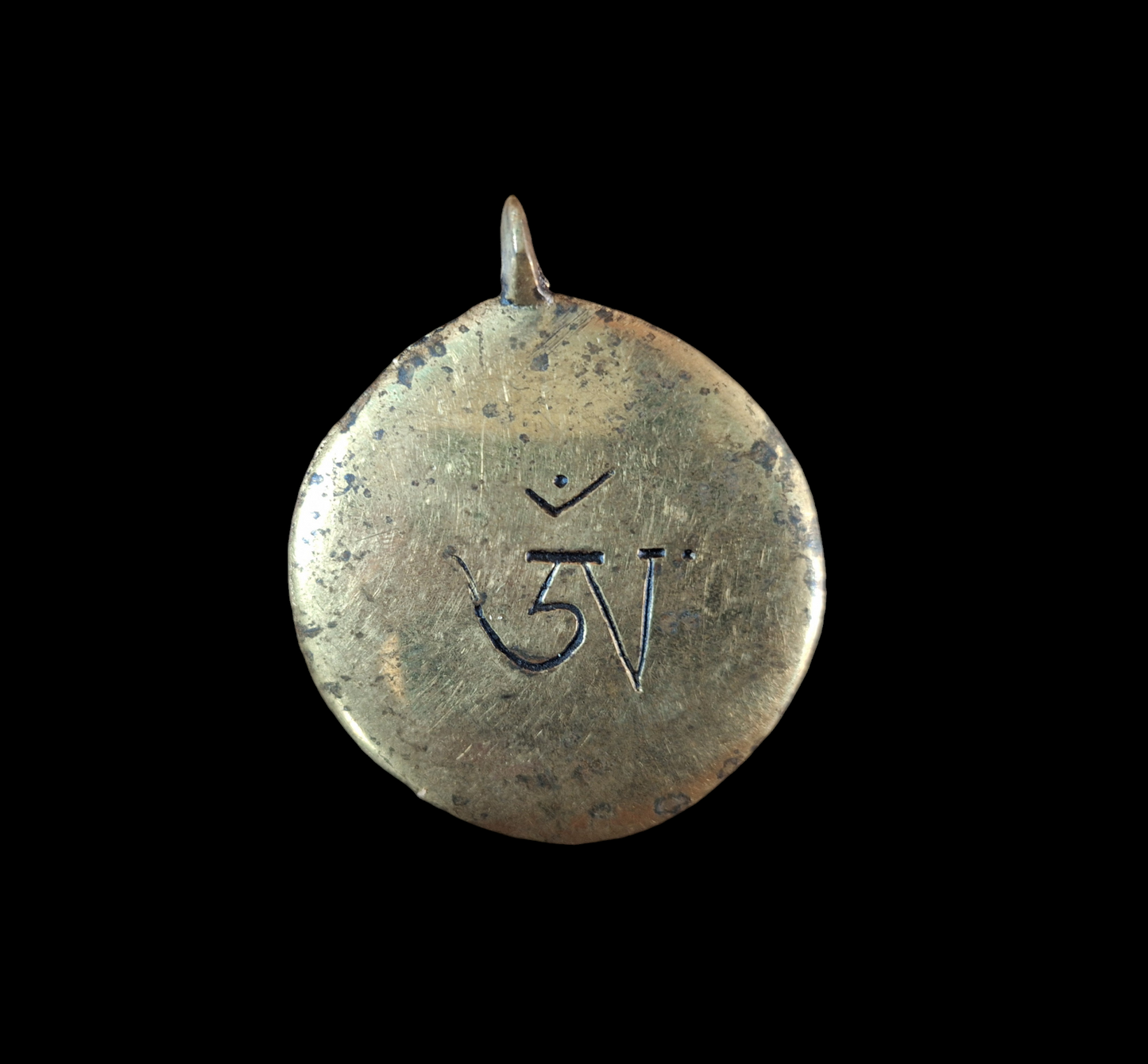 Vintage Nepalese melong Si Pa Ho and Aum symbol 46 millimeters