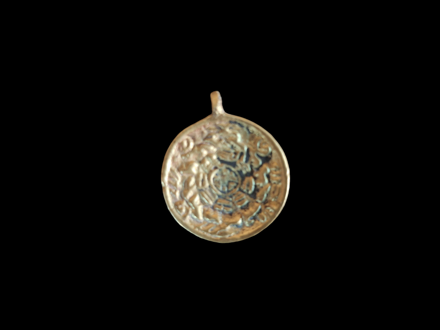 Vintage Nepalese melong Double Dorje and Si Pa Ho 28 millimeters