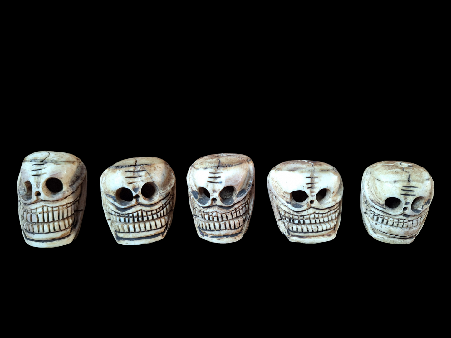 Yak bone skull beads