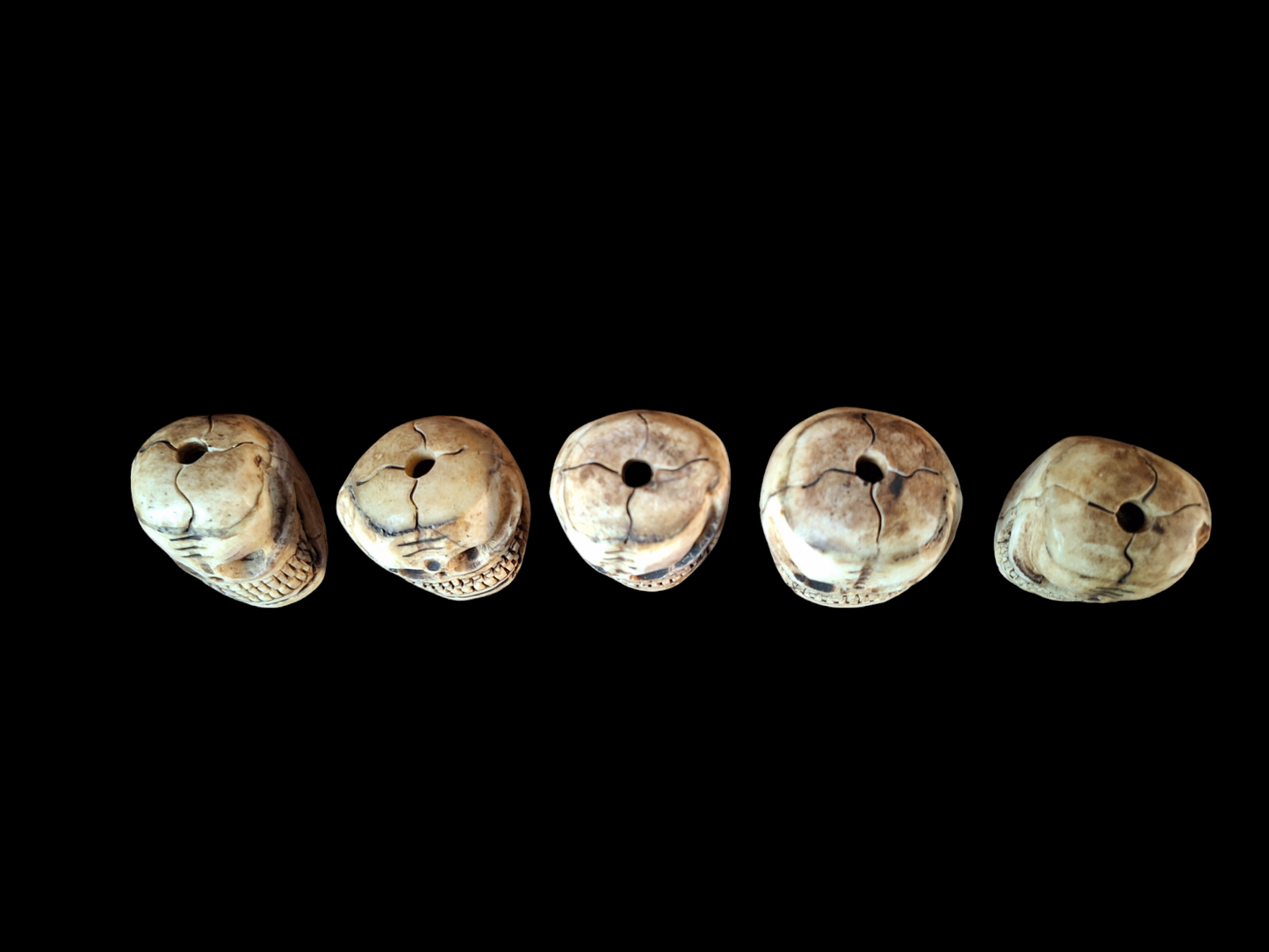 Yak bone skull beads