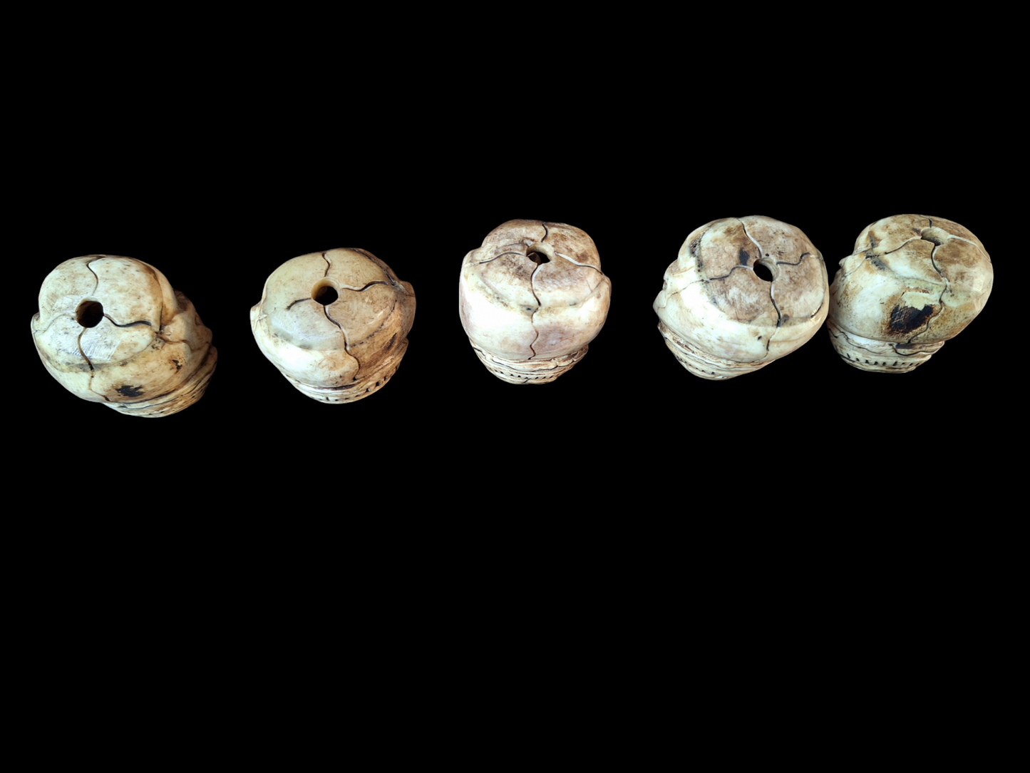 Yak bone skull beads