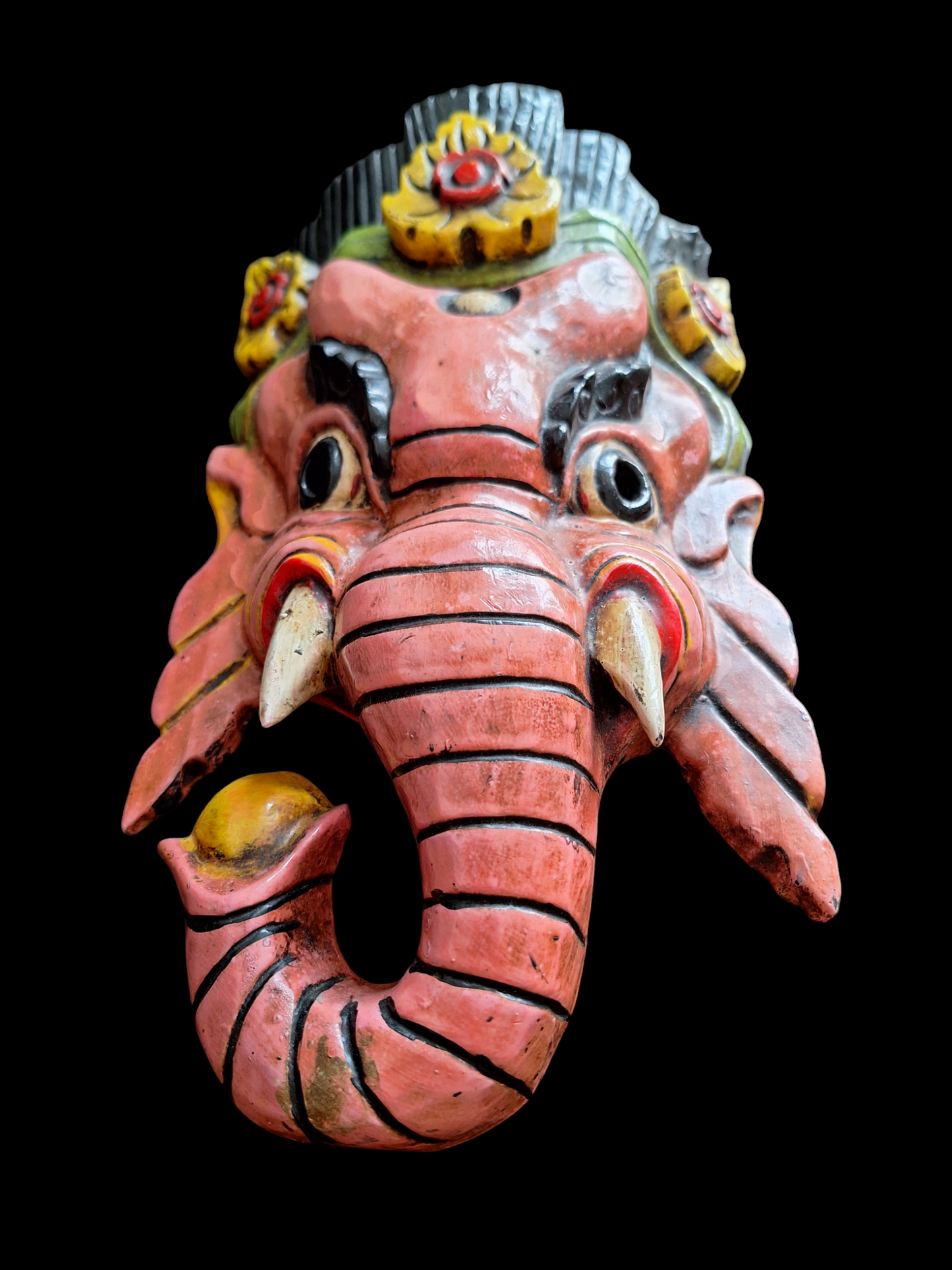 Vintage wooden Ganesha mask