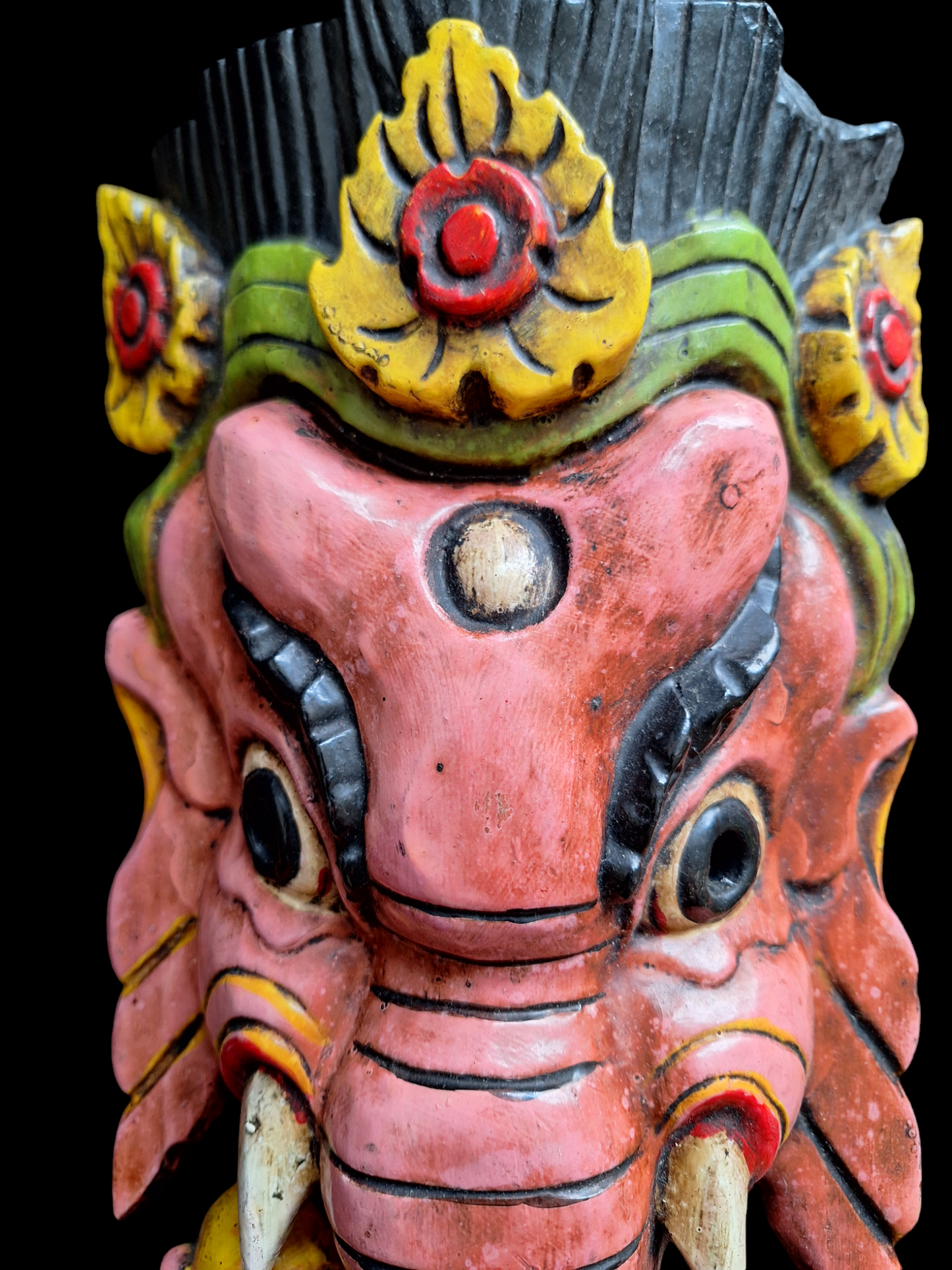 Vintage wooden Ganesha mask