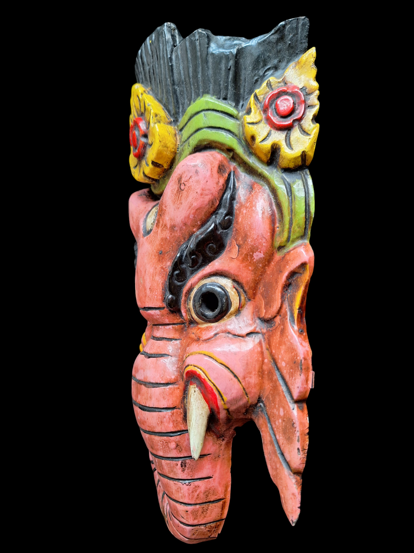 Vintage wooden Ganesha mask