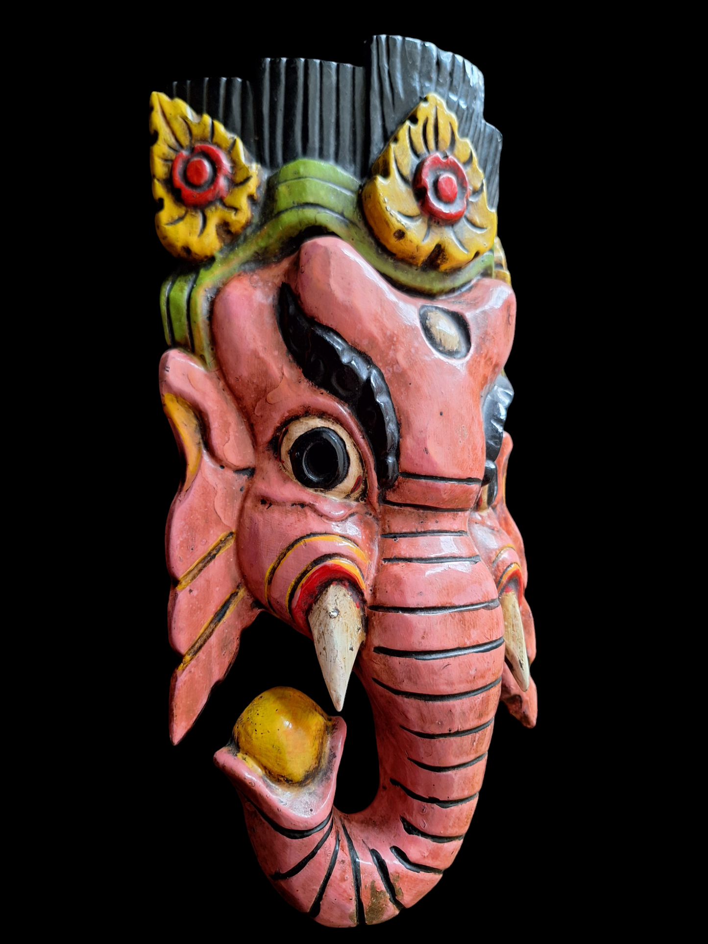 Vintage wooden Ganesha mask
