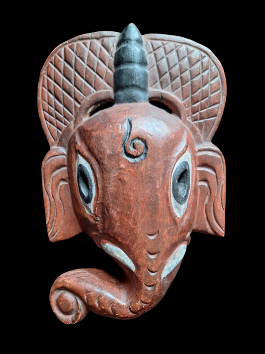 Vintage wooden Ganesha mask