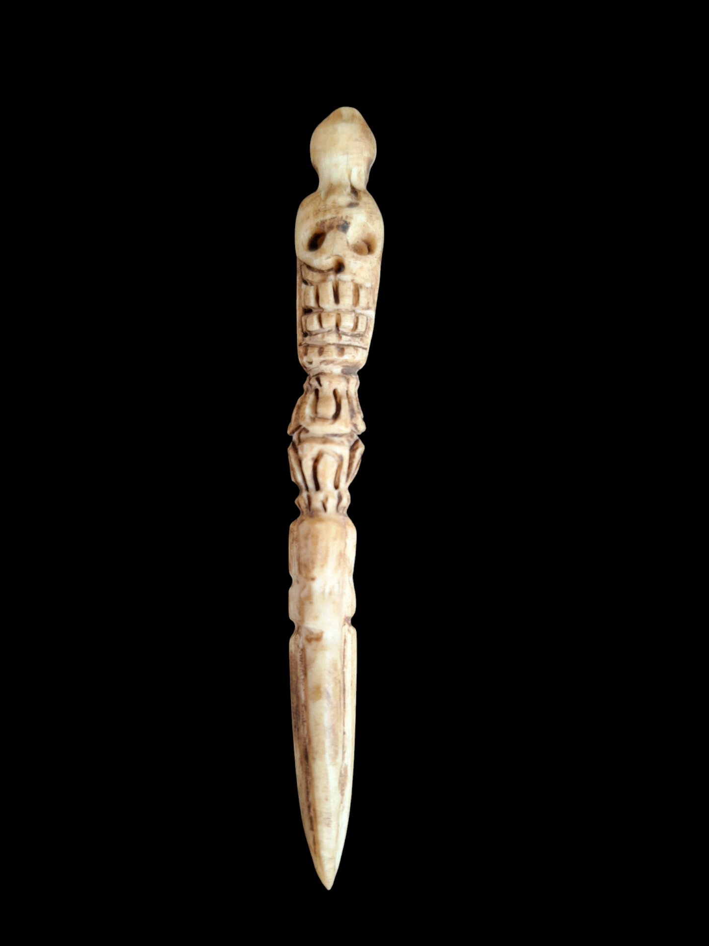 Vintage bone carved phurba pendant #2