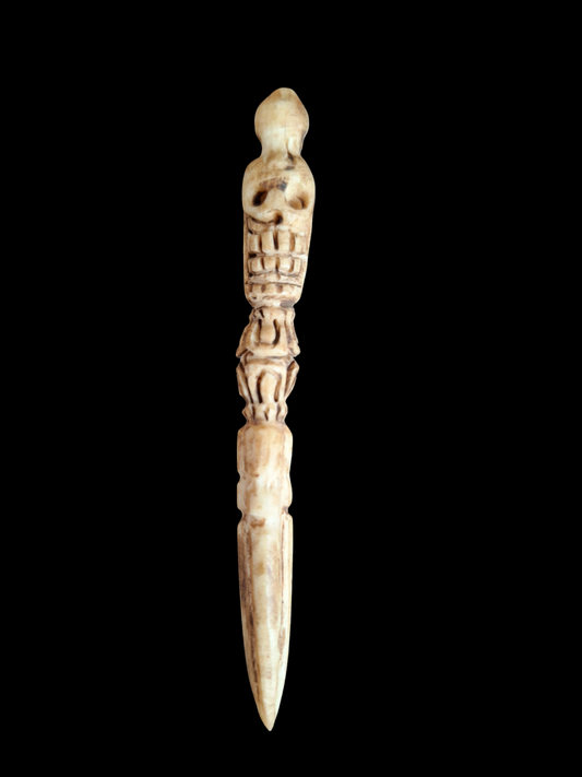 Vintage bone carved phurba pendant #2