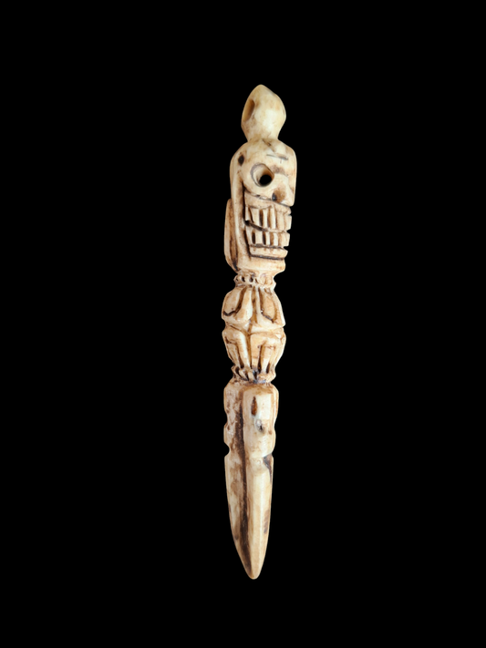 Vintage bone carved phurba pendant #3