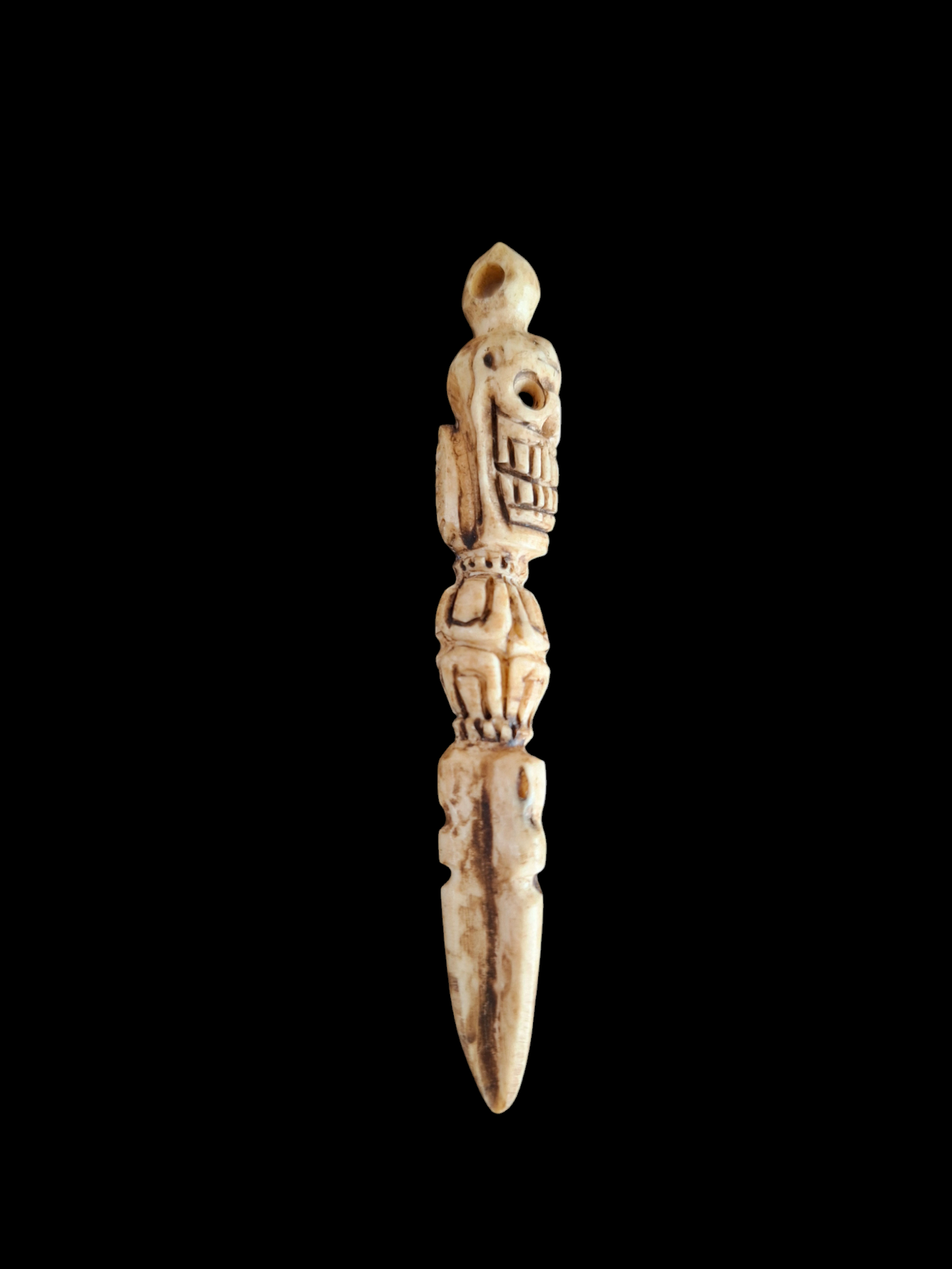 Vintage bone carved phurba pendant #3