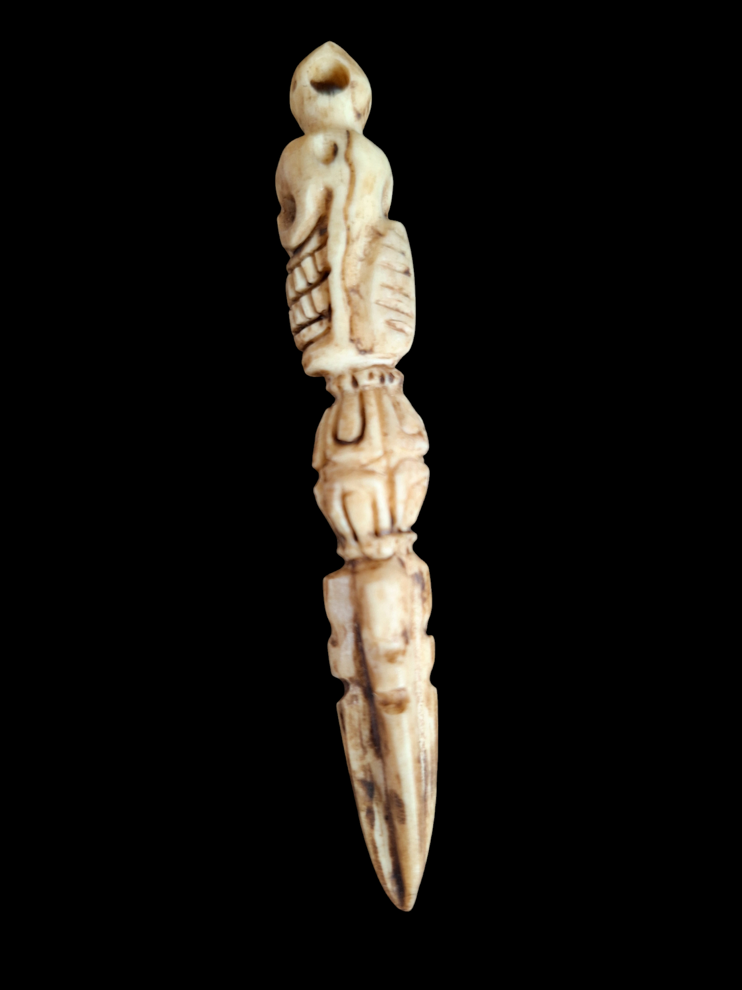 Vintage bone carved phurba pendant #3