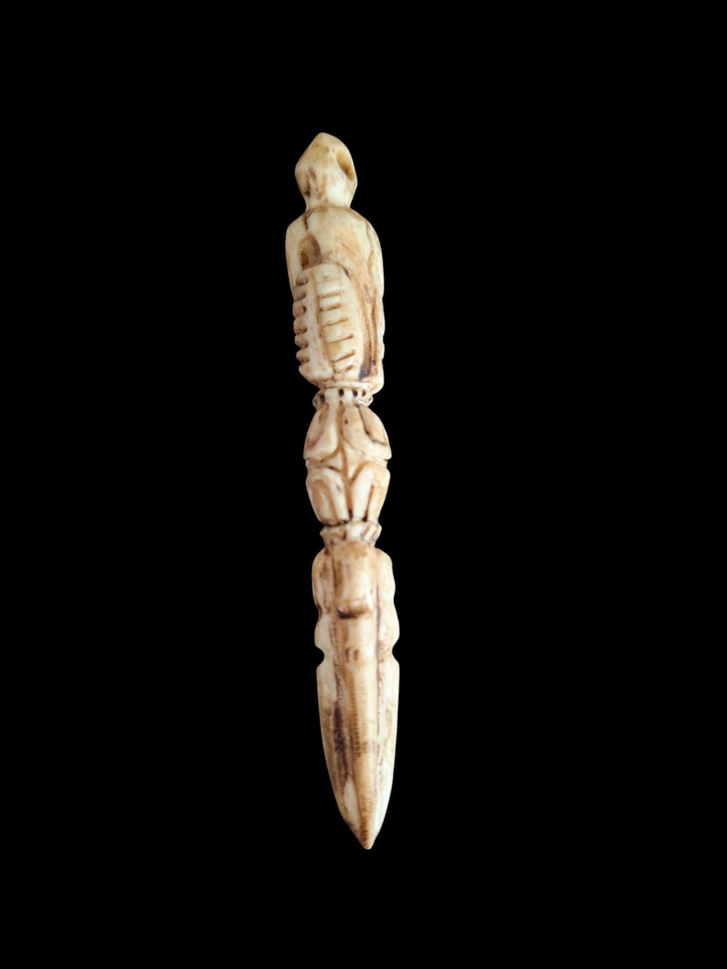 Vintage bone carved phurba pendant #3