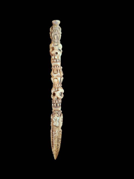 Vintage bone carved phurba pendant #4