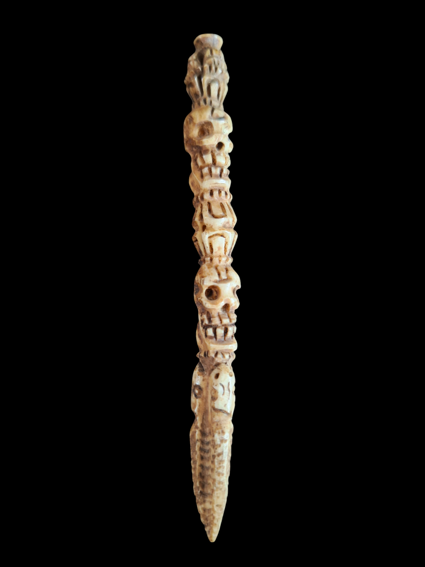 Vintage bone carved phurba pendant #4