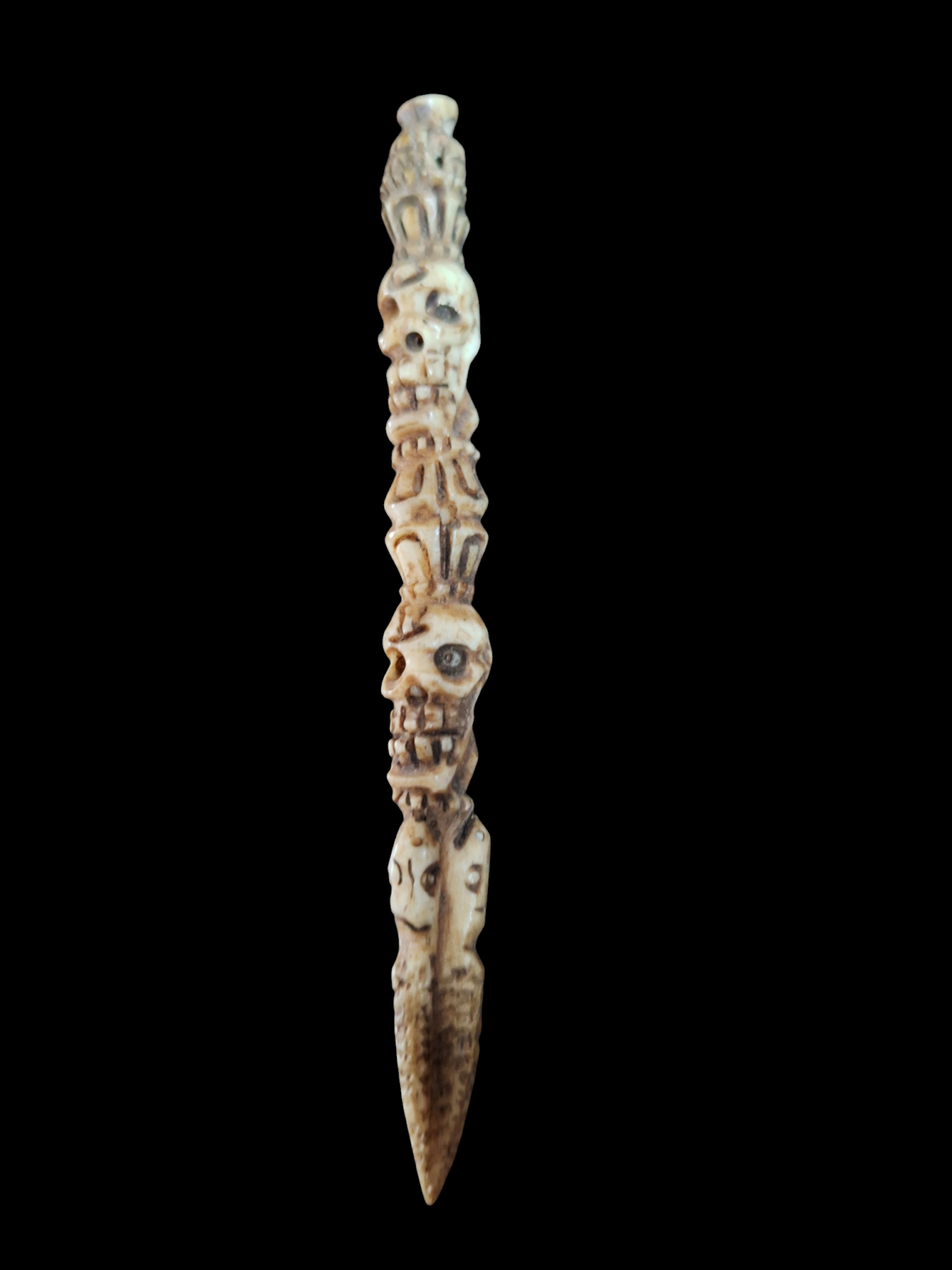 Vintage bone carved phurba pendant #4
