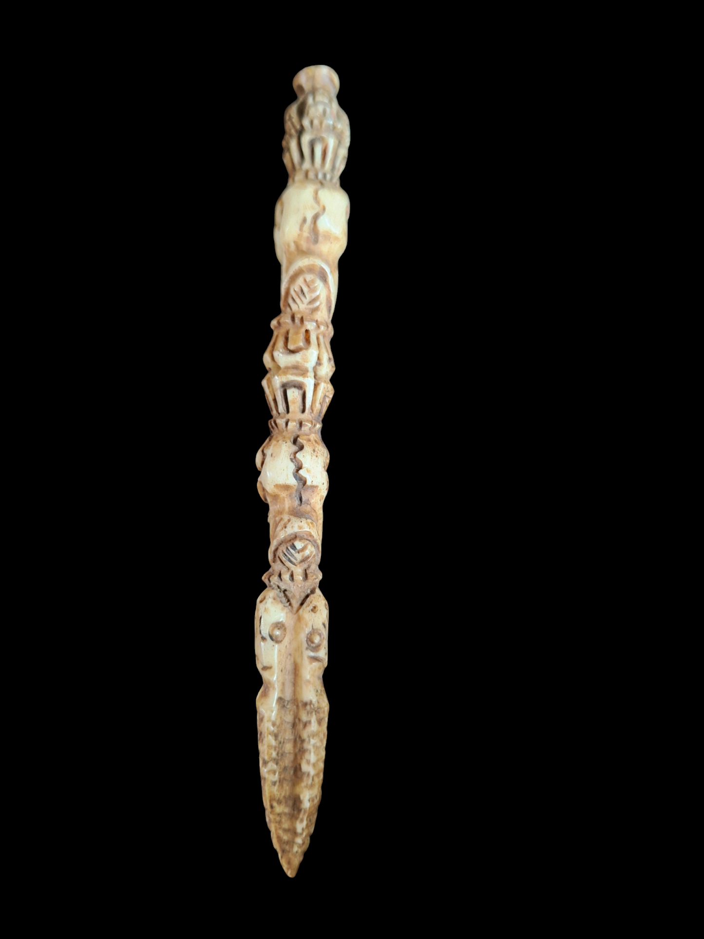 Vintage bone carved phurba pendant #4