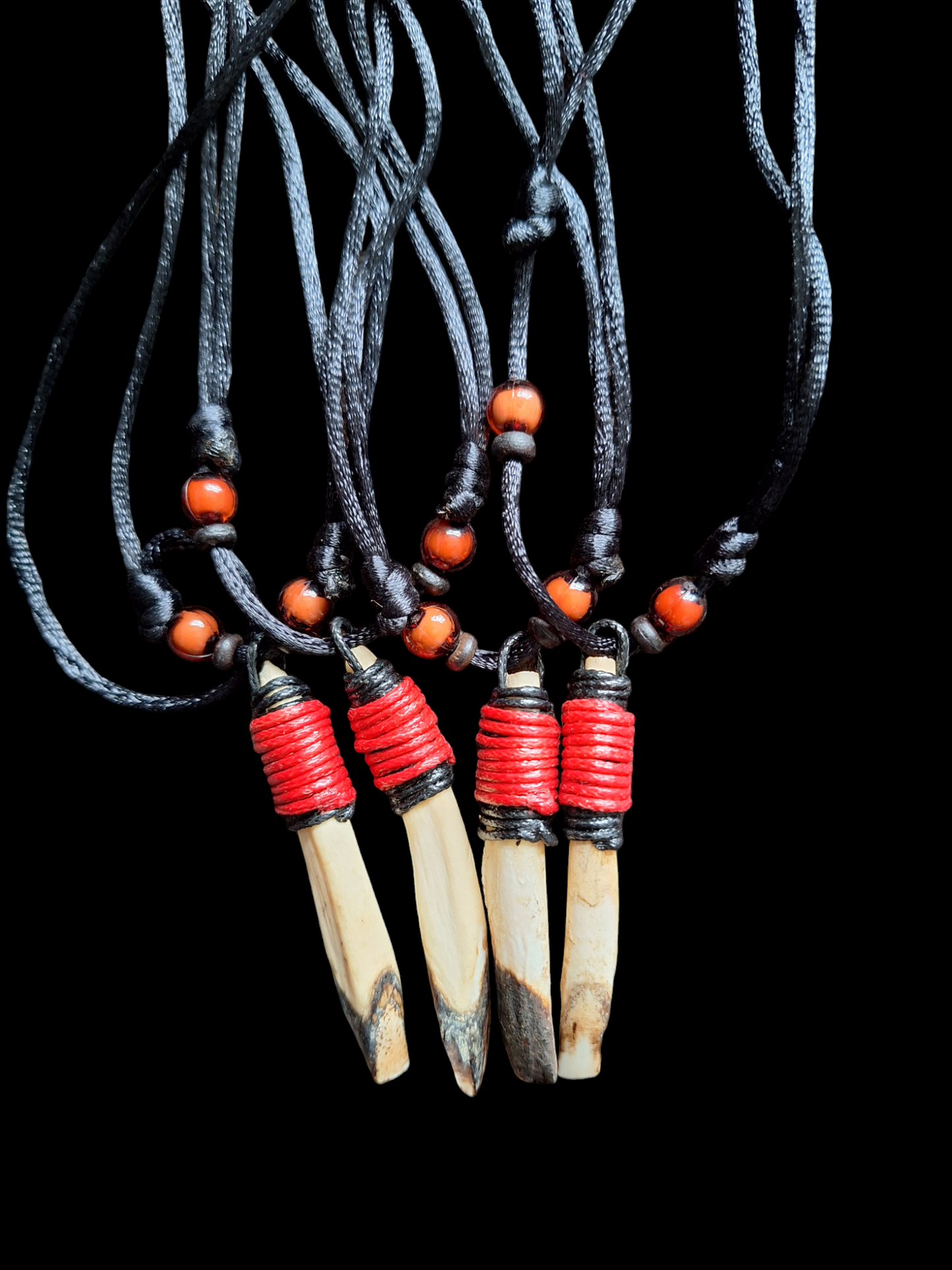 Wild boar incisor tooth necklace