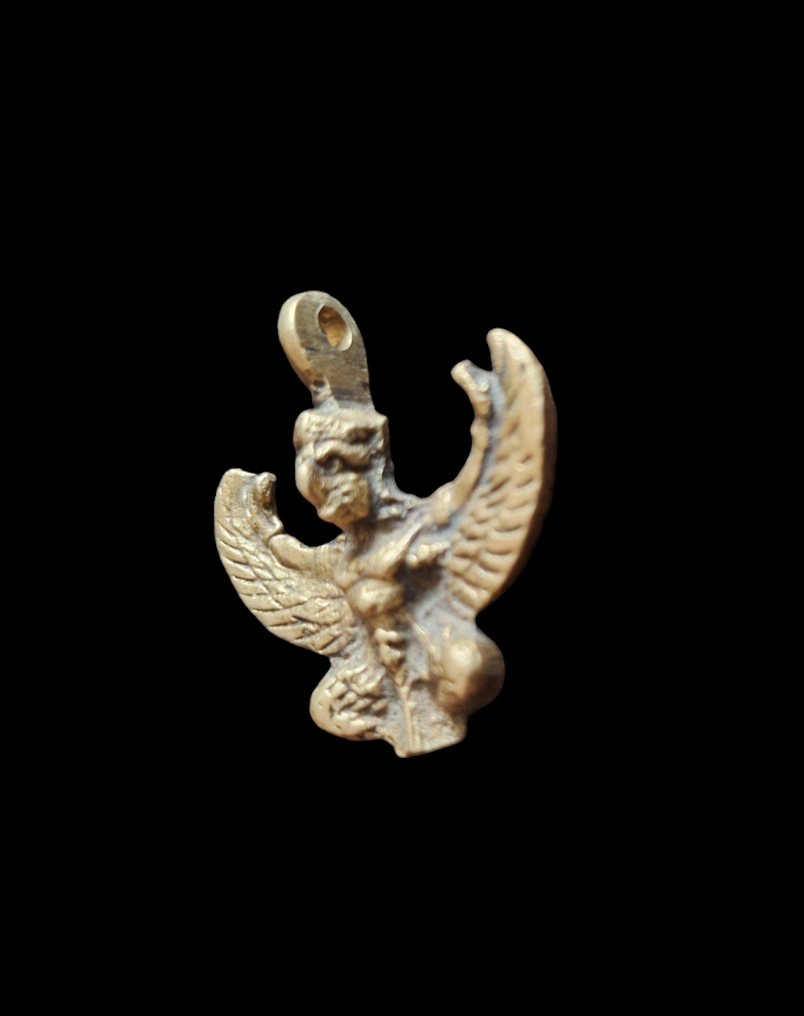 Vintage brass Garuda pendant