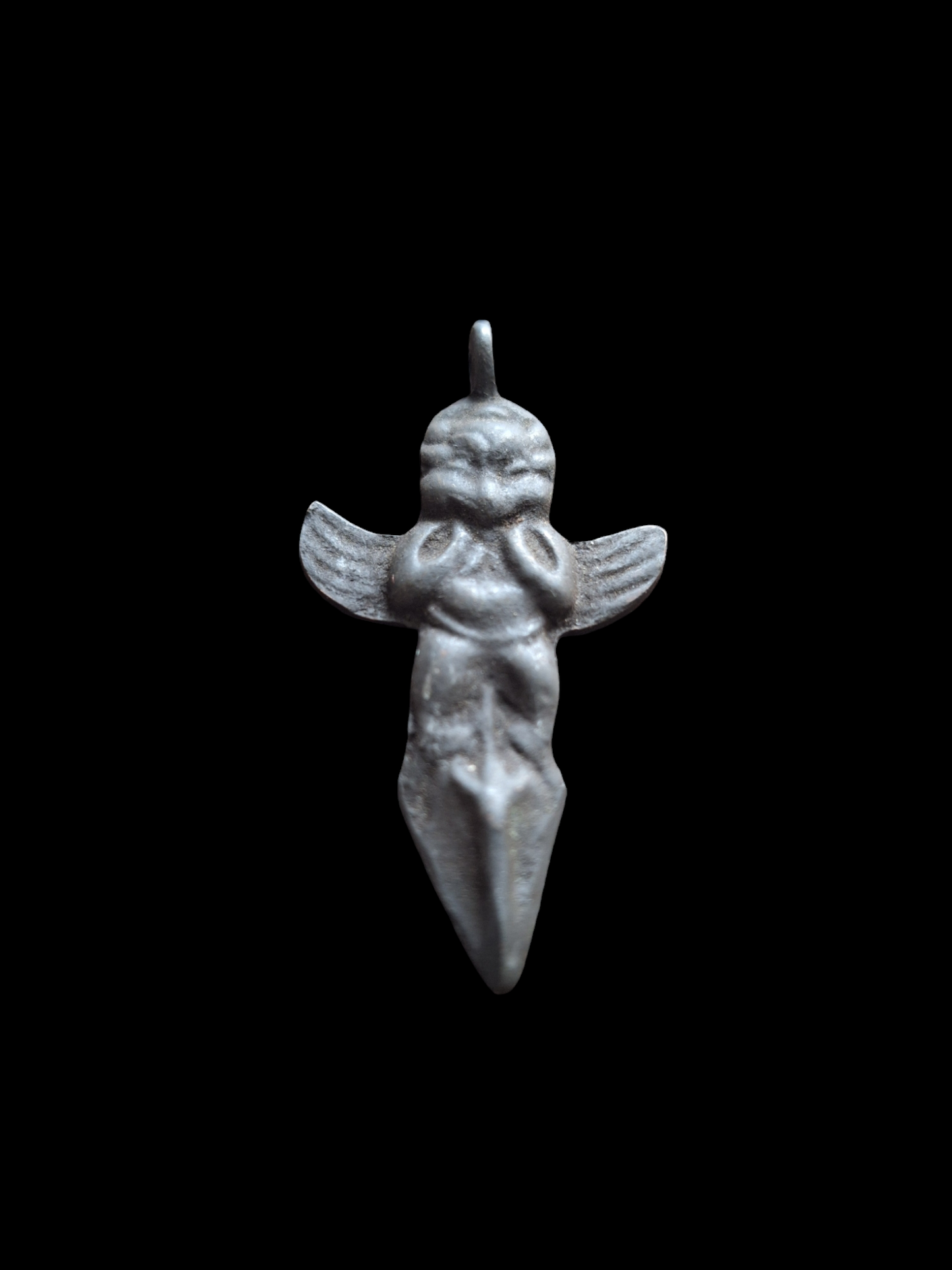 Antique bronze Garuda on phurba pendant