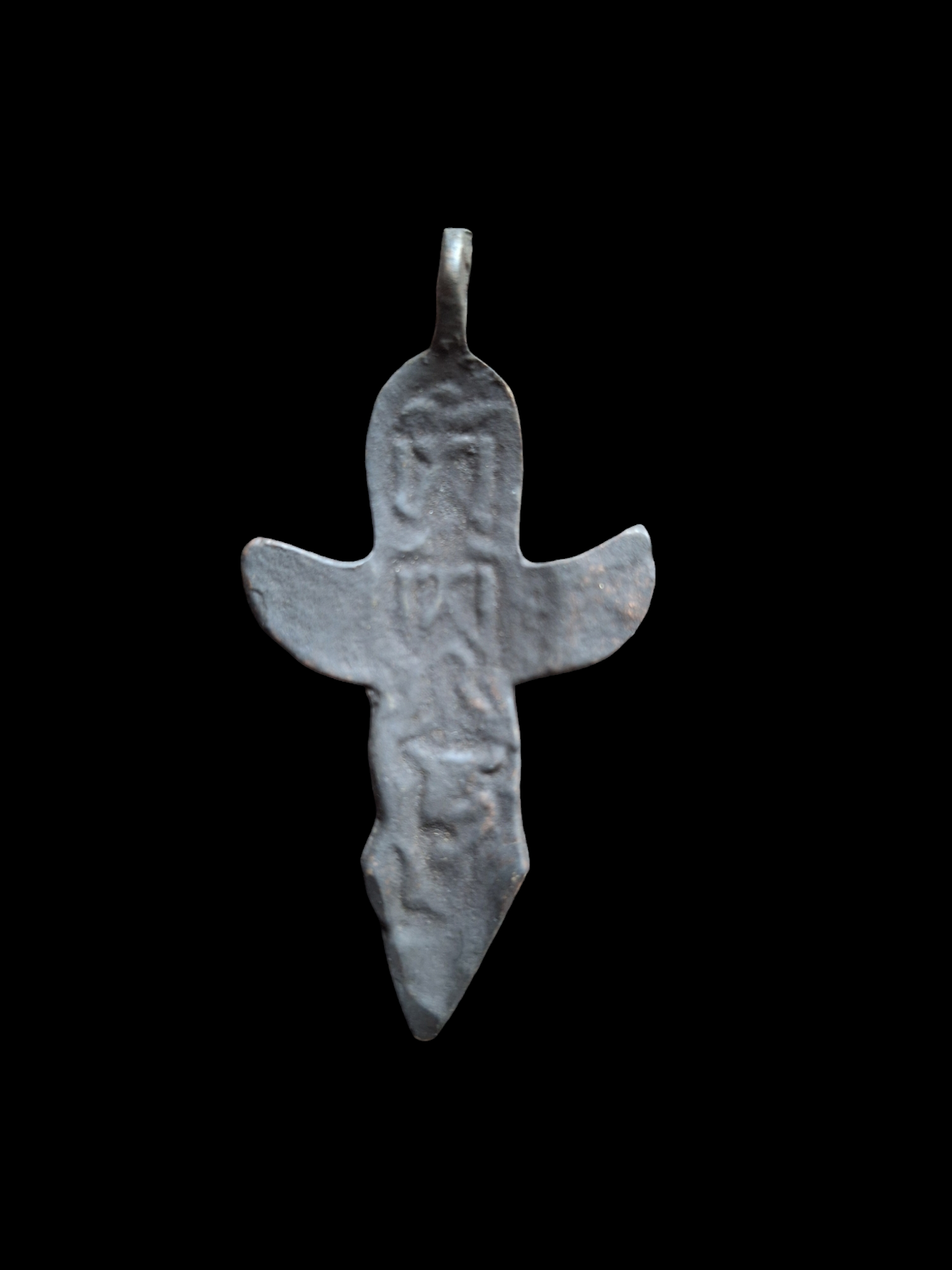 Antique bronze Garuda on phurba pendant