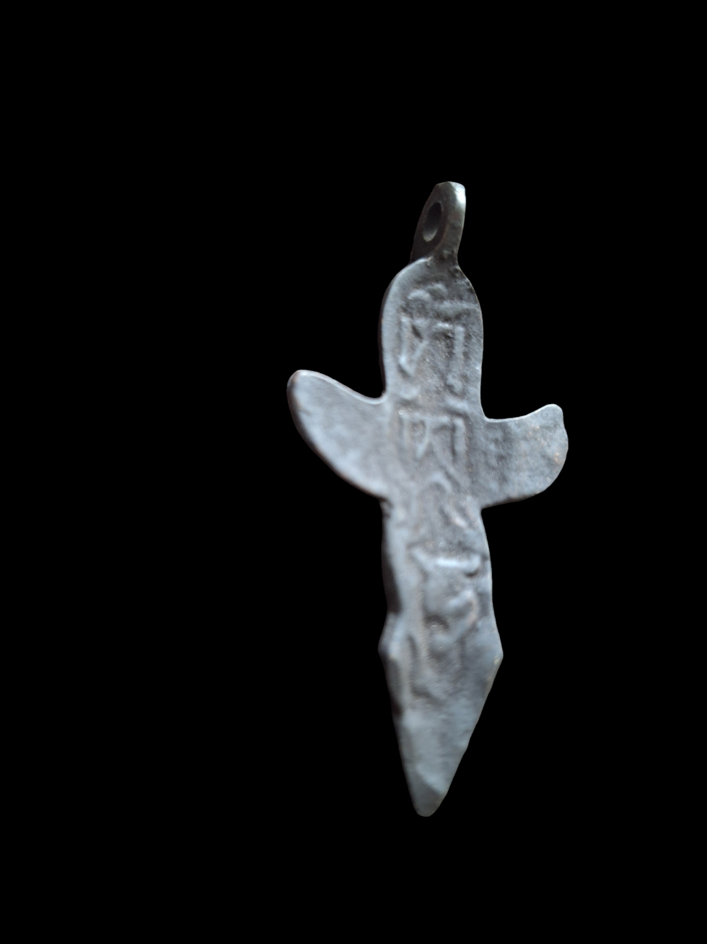 Antique bronze Garuda on phurba pendant