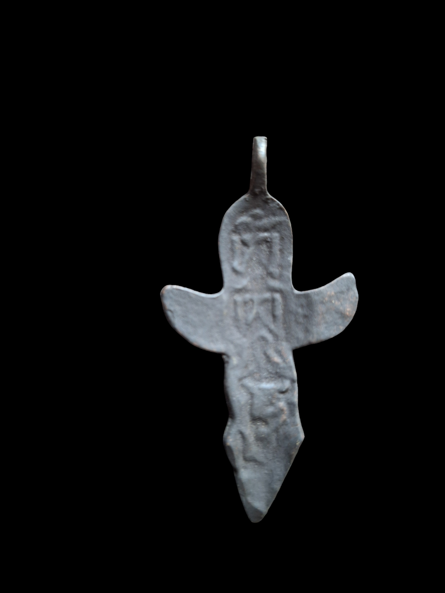Antique bronze Garuda on phurba pendant