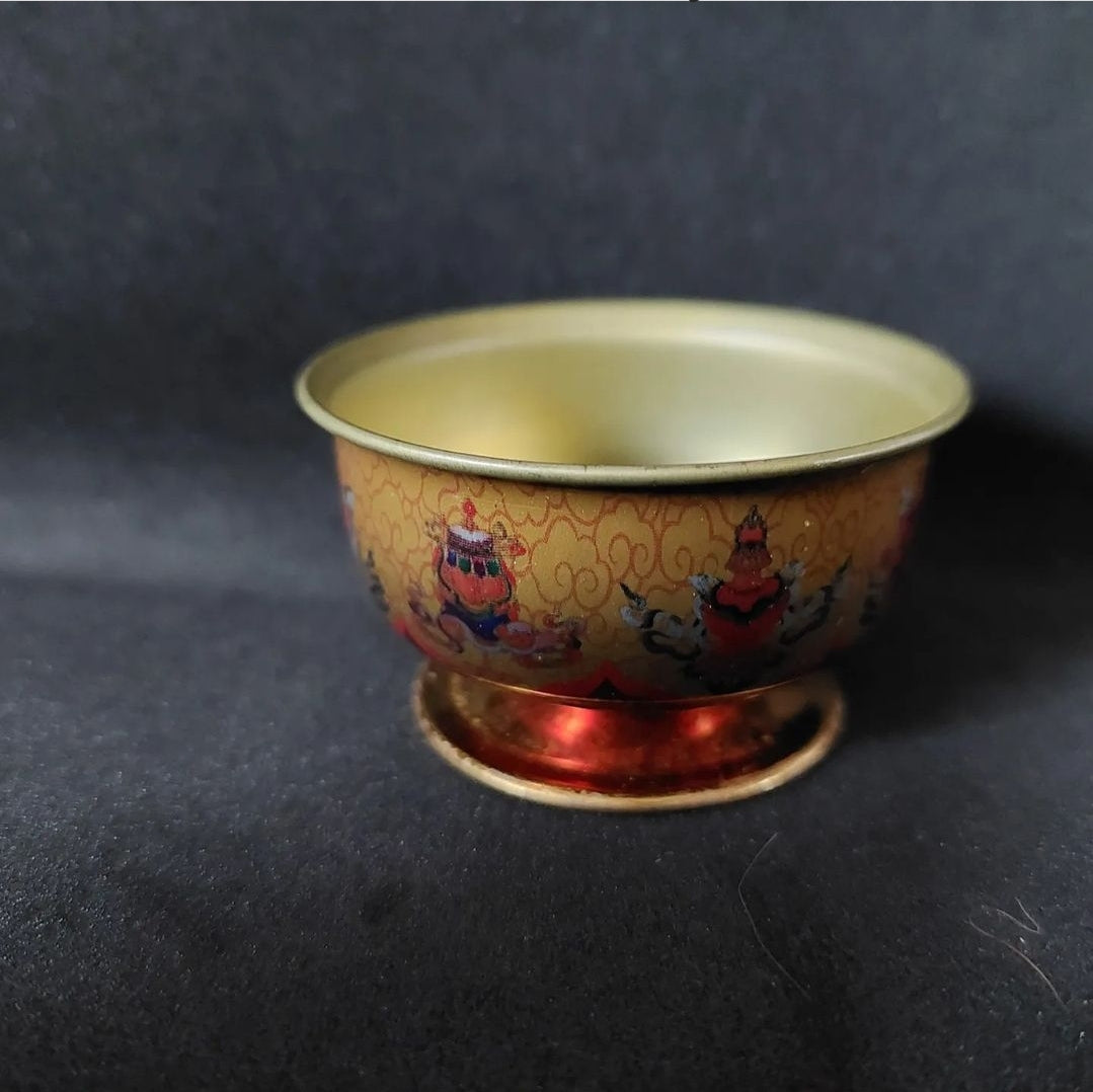 Offering bowl with symbols of prosperity small