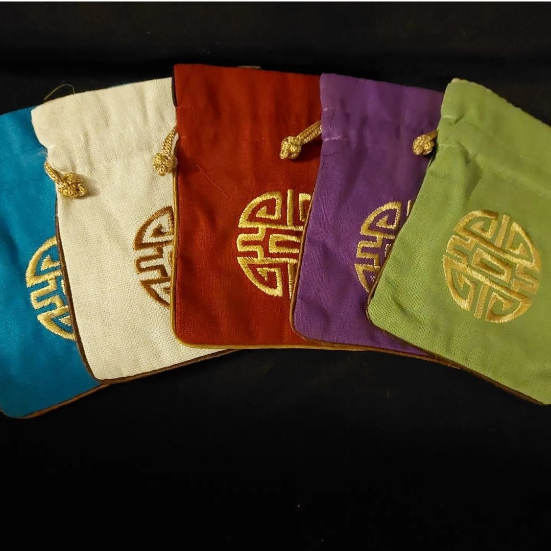 Cotton pouch with Shou symbol