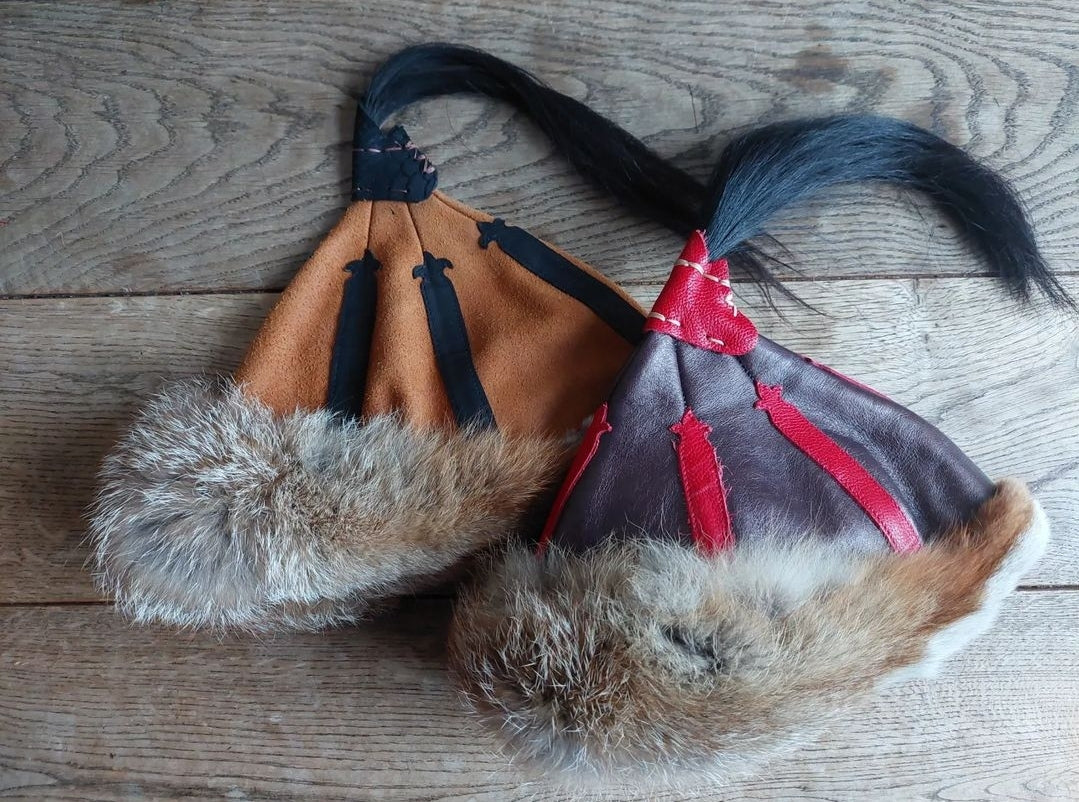 Mongolian Hats, set of two (adult size and child size)