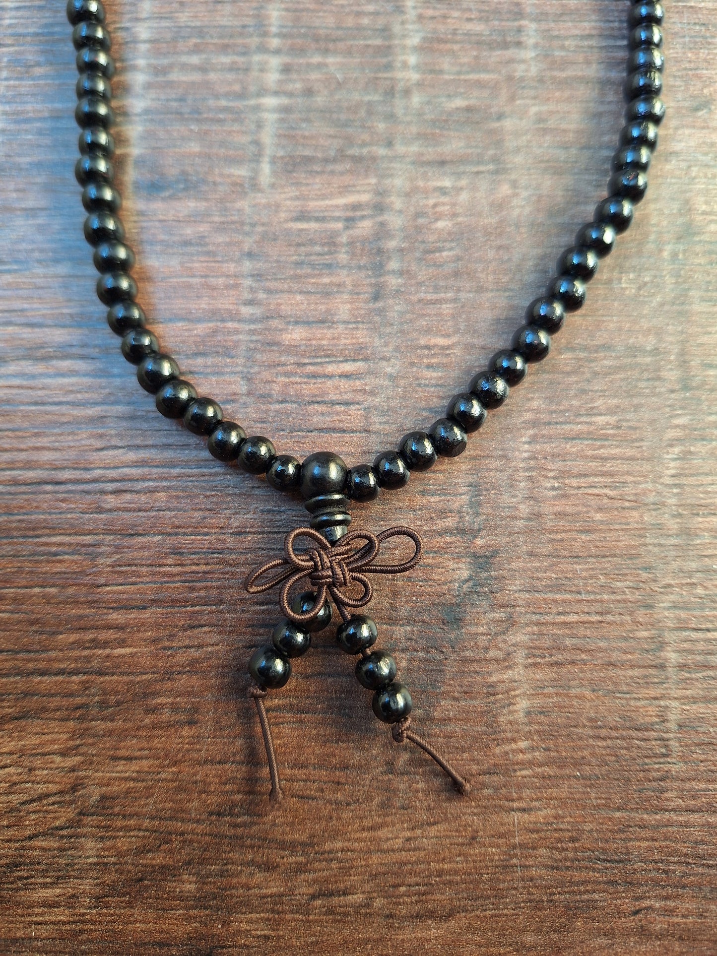 Black wooden mala