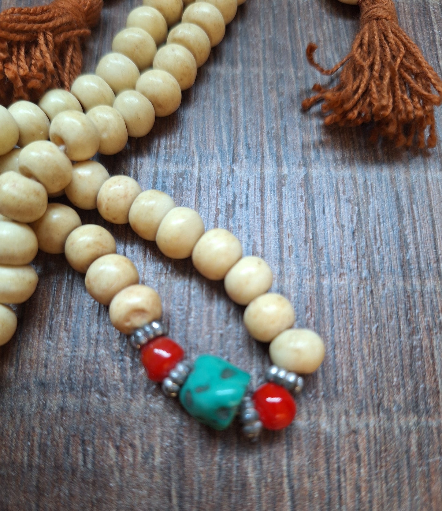 Vintage Tibetan yak bone mala