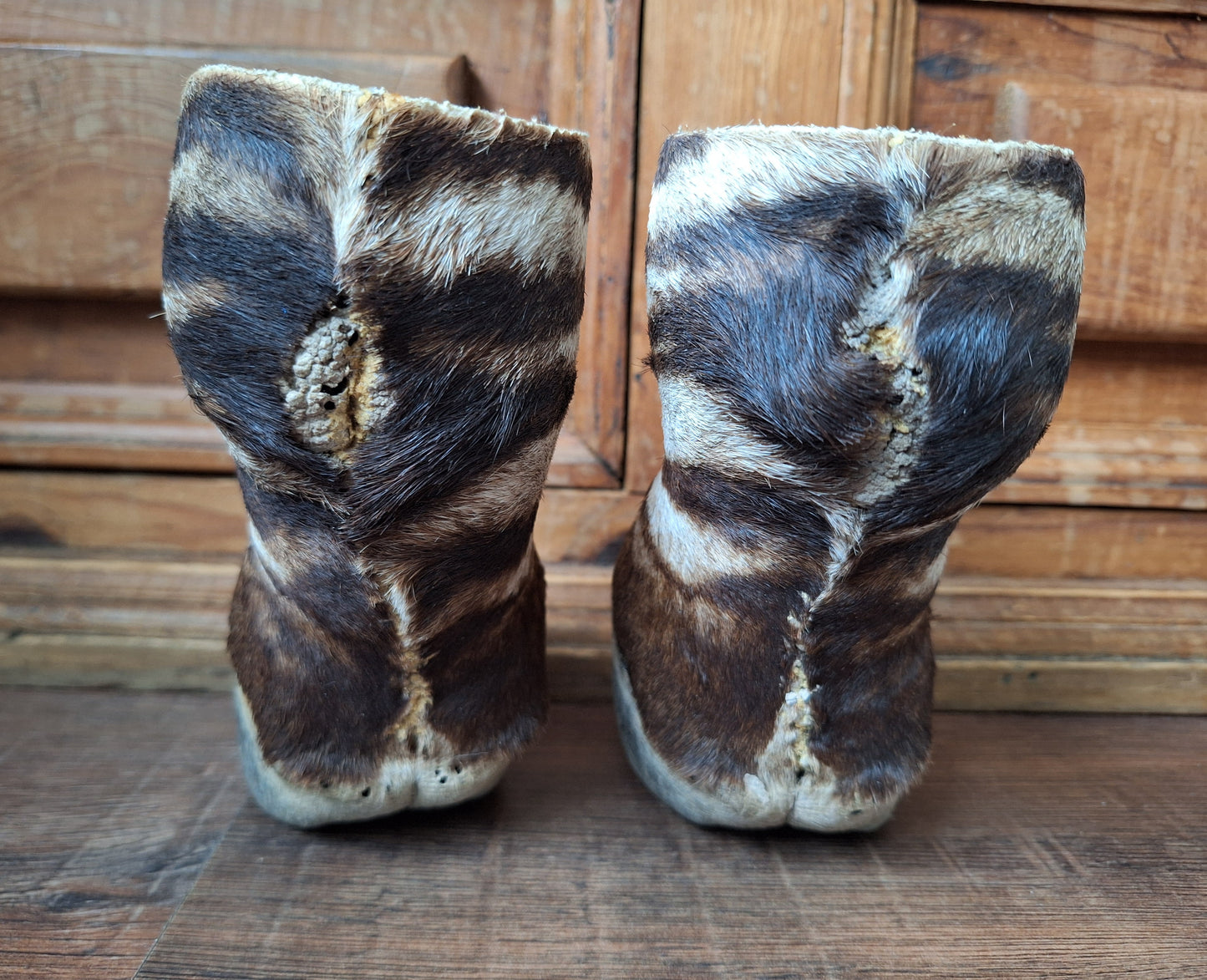 Vintage zebra feet, set of 2