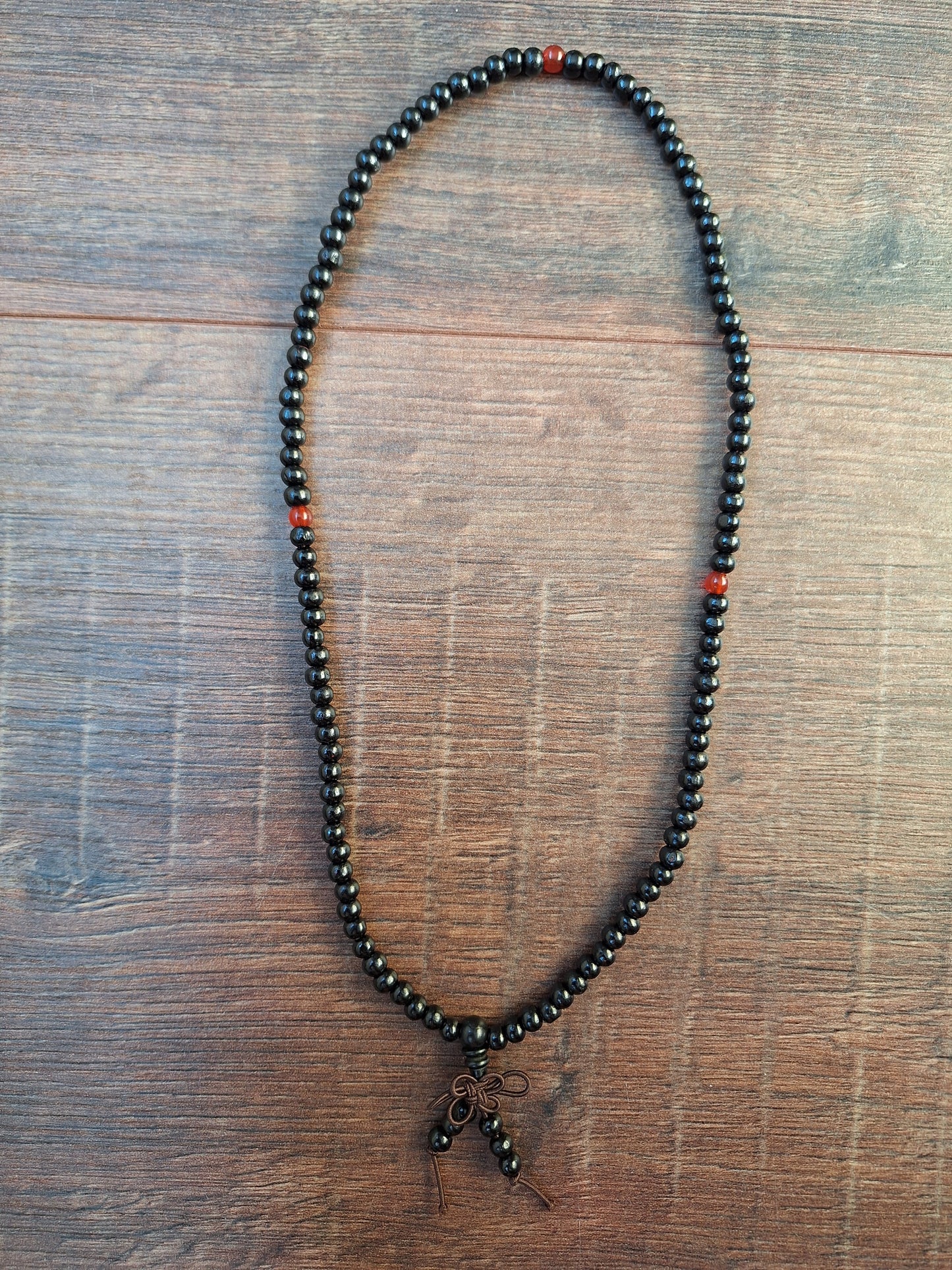 Black wooden mala