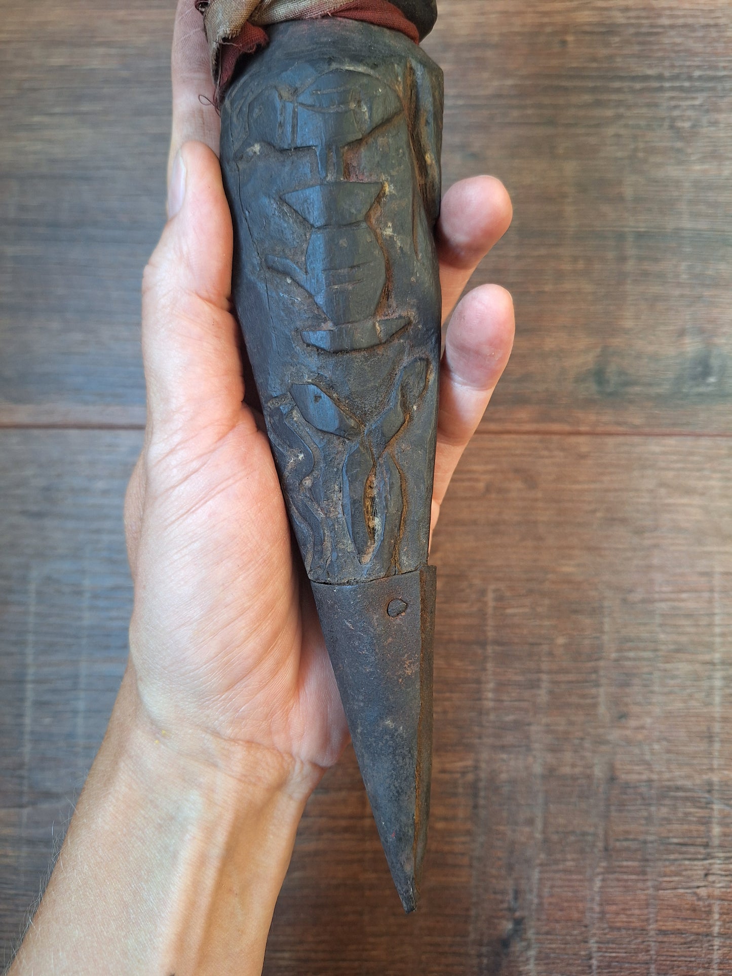 Antique wooden phurba #52